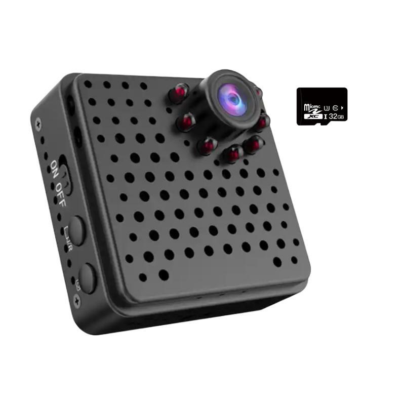 Fotografie Mini Camera de Supraveghere WiFi, SZJY®, Full HD 1080p, Unghi de 155 Grade, Card 32 GB inclus, Baterie Incorporata, Senzor Miscare, Prindere Magnetica, Control Distanta, Redare Live, Slot Card, Negru