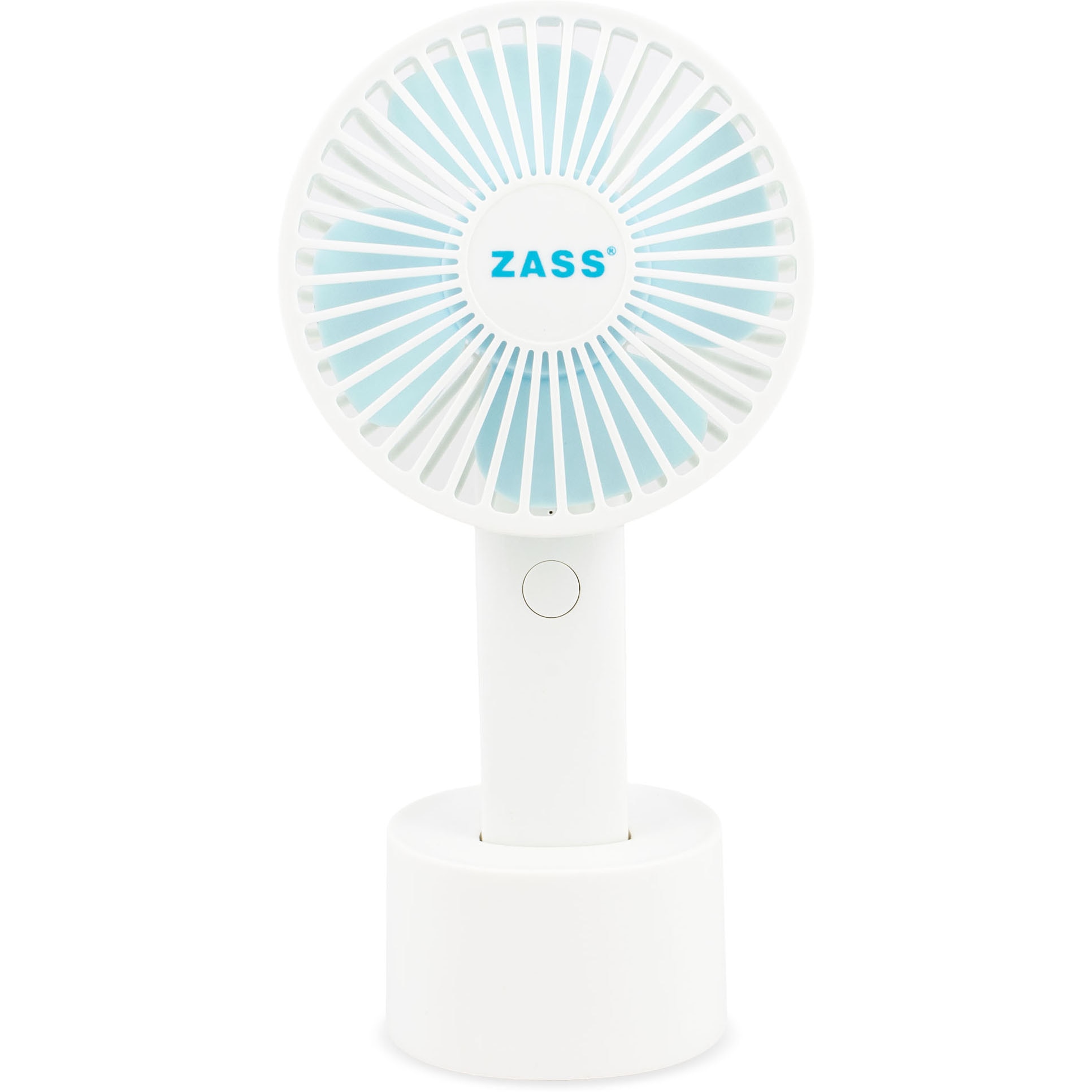 Fotografie Mini ventilator portabil Zass ZPF 01, putere 4W, 3 trepte de viteza, acumulator 1500mAh, incarcare USB, autonomie 2-6h