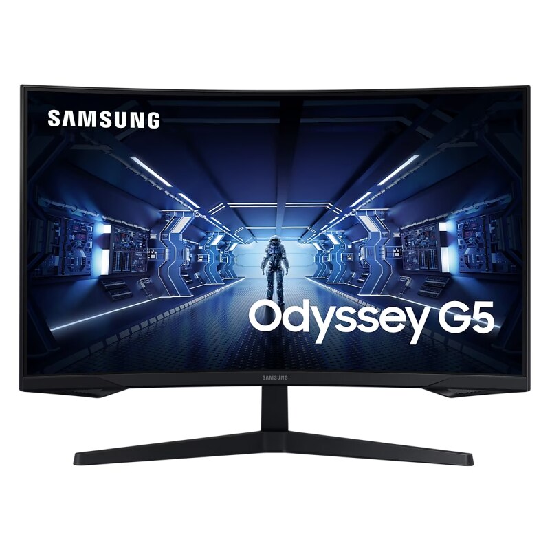 Fotografie Monitor gaming curbat LED VA Samsung Odyssey G5-G55T 27", WQHD, Display Port, 144Hz, FreeSync Premium, Negru