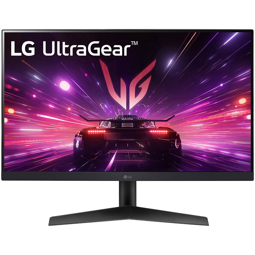 Fotografie Monitor Gaming LG UltraGear™ 24GS60F-B, 23.8", FHD (1920x1080), IPS, 180Hz, 1ms (GtG), HDR10, NVIDIA® G-SYNC® compatible, AMD FreeSync™, Dynamic Action Sync, Black Stabilizer, Crosshair, Anti-Flicker, FPS Counter, HDMI, DP, VESA 100x100mm, Negru