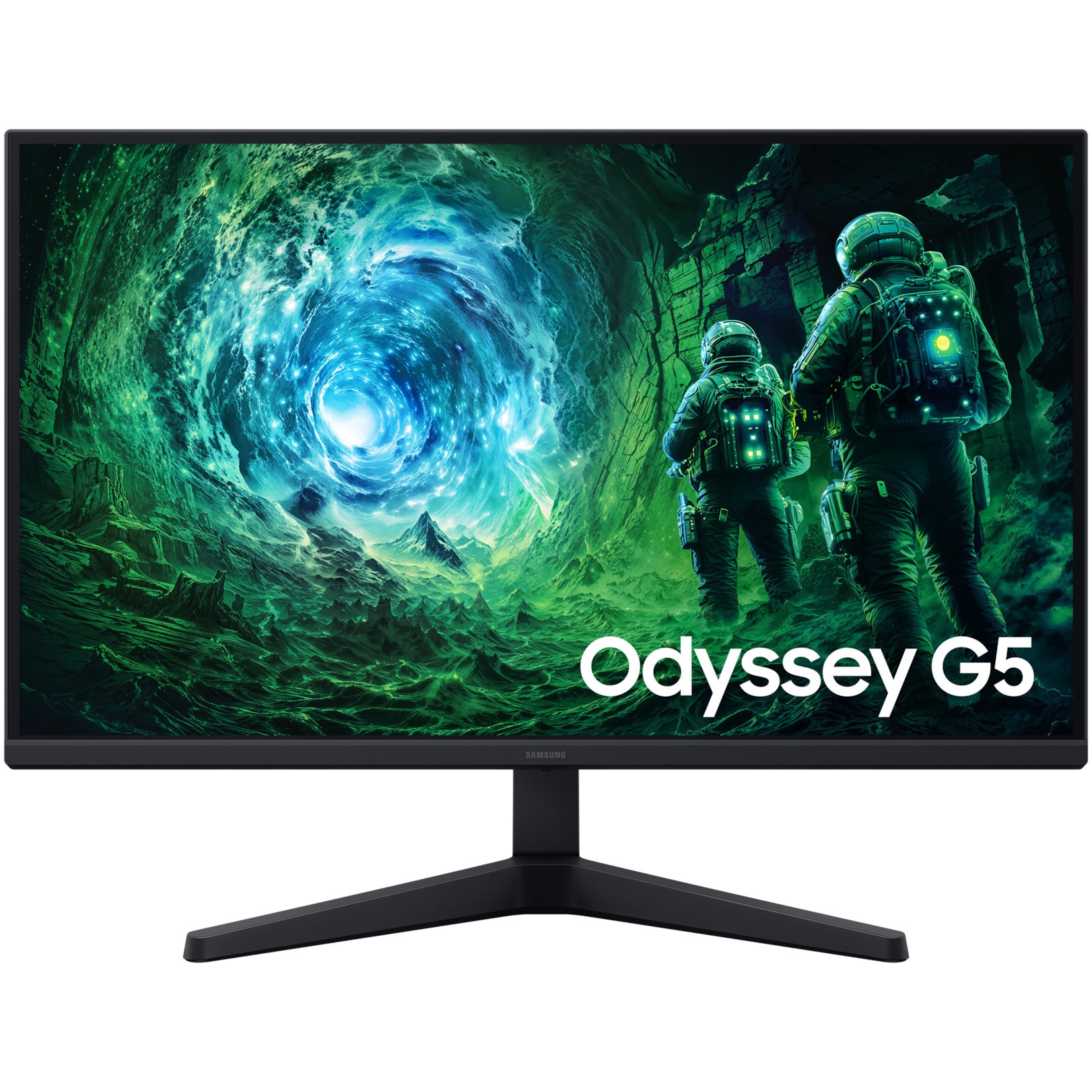 Fotografie Monitor Gaming Samsung Odyssey G5 G53F, 27", QHD (2560x1440), IPS, 200Hz, 1ms (MPRT), AMD FreeSync Premium, HDR10, Flicker Free, Eye Saver Mode, Black Equalizer, HDMI, DisplayPort, Jack, Negru
