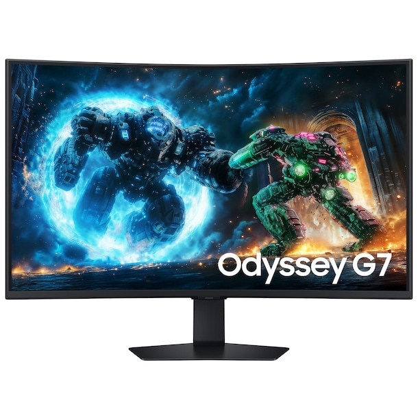 Fotografie Monitor Gaming Samsung Odyssey G7 G75F, 37", 4K UHD (3840x2160), VA, 165Hz, 1ms (GTG), 1000R, AMD FreeSync Premium Pro, HDR600, HDR10+ Gaming, Flicker Free, Eye Saver Mode, HDMI 2.1, DisplayPort, USB Hub, Negru
