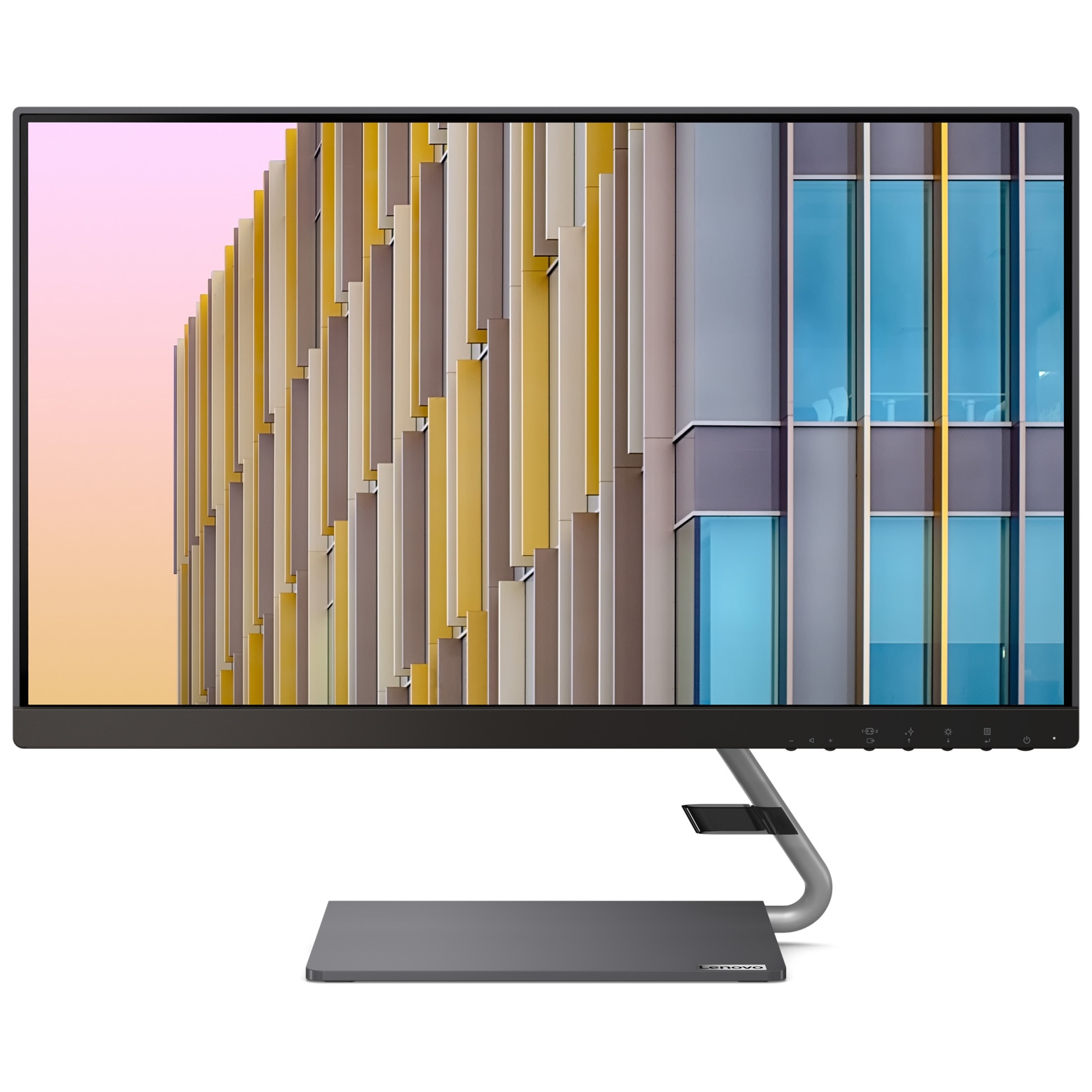 Fotografie Monitor LED IPS Lenovo, 23.8", 75 Hz, 4 ms ,HDMI+USB Type-C 3-side borderless with speakers (2 x 3W) - Raven Black / Iron Grey Stand, Q24h-10