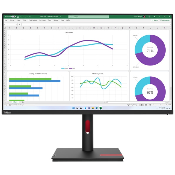 Fotografie Monitor Lenovo ThinkVision T32h-30, 31.5" IPS, QHD 2560x1440, 16:9, 4 ms, 350 cd/m², Raven Black