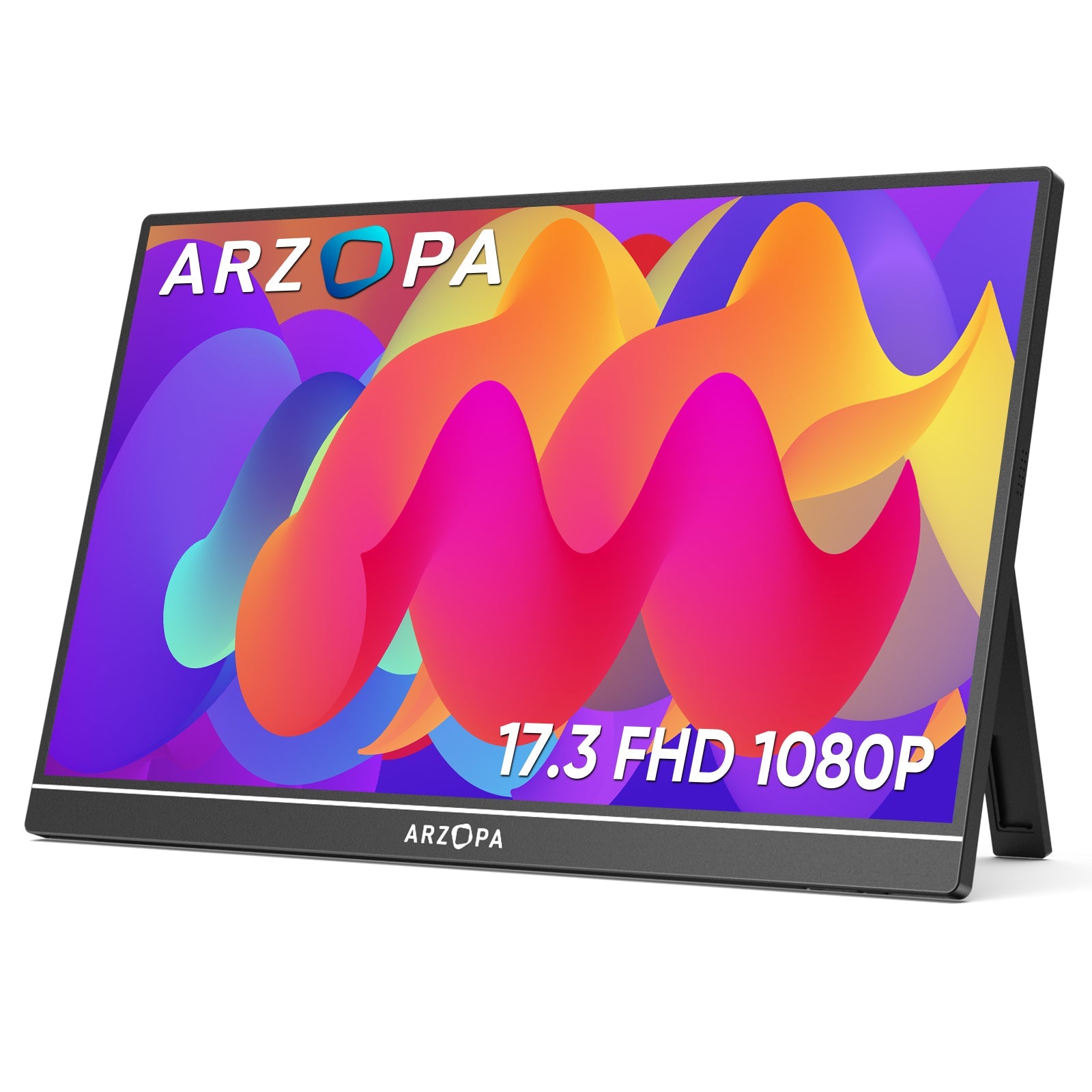Fotografie Monitor portabil LED IPS Arzopa A1M 17.3", Full HD (1920x1080), 60Hz, Mini HDMI, USB-C, Boxe 1W x2, compatibil console, negru