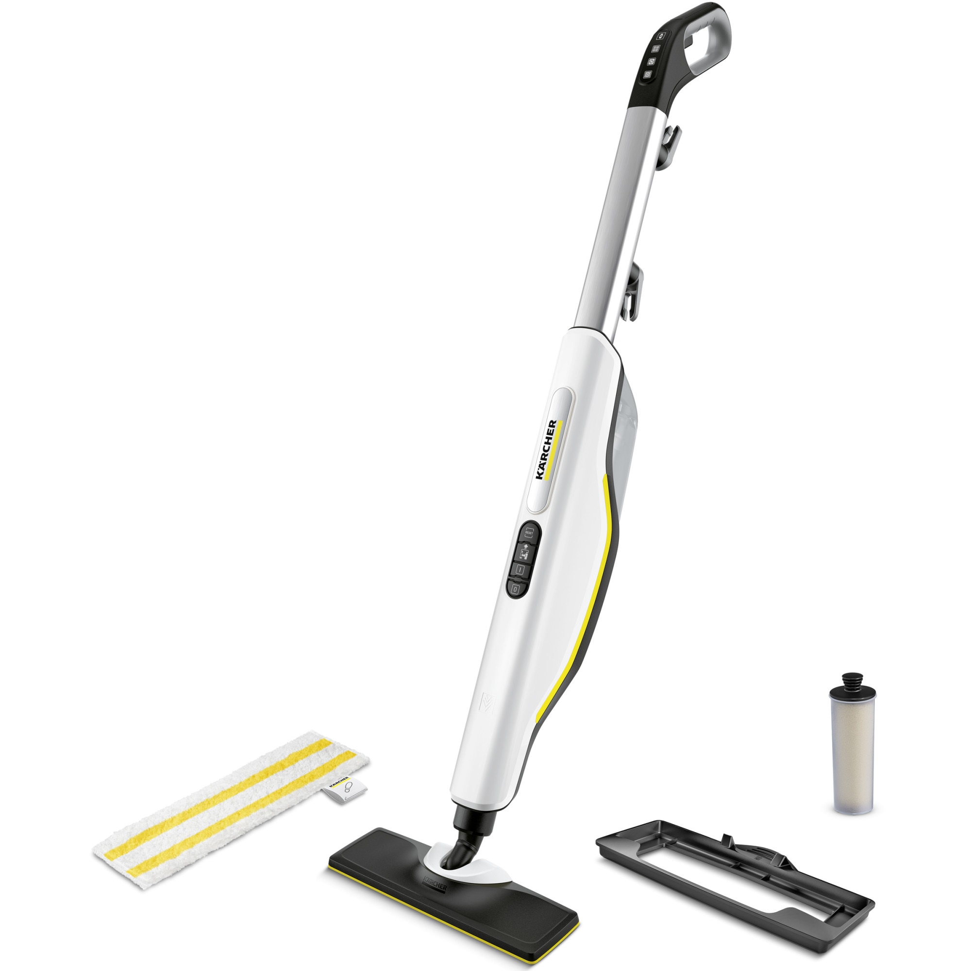 Fotografie Mop cu abur Karcher SC 3 Upright EasyFix, 1600 W, rezervor 0,5 l, reglare abur, cartus de decalcifiere, accesoriu pentru reimprospatare covoare, 1.513-530.0, Alb/Negru