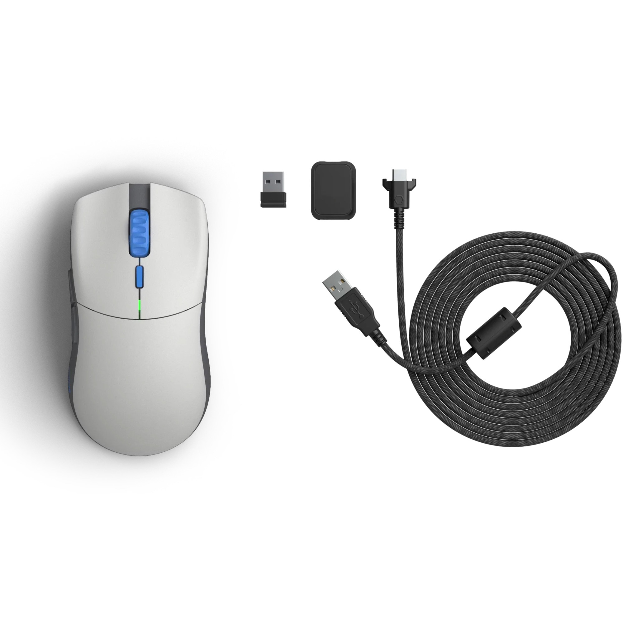 Fotografie Mouse gaming Glorious Series One PRO Wireless - Vidar - Forge, Ultrausor 50g, Alb Mat, Albastru