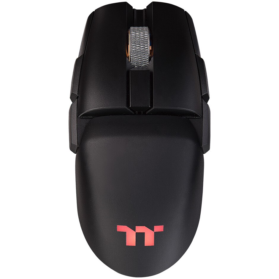 Fotografie Mouse gaming wireless/bluetooth Thermaltake Premium Argent M5, 16000 DPI, RGB, negru