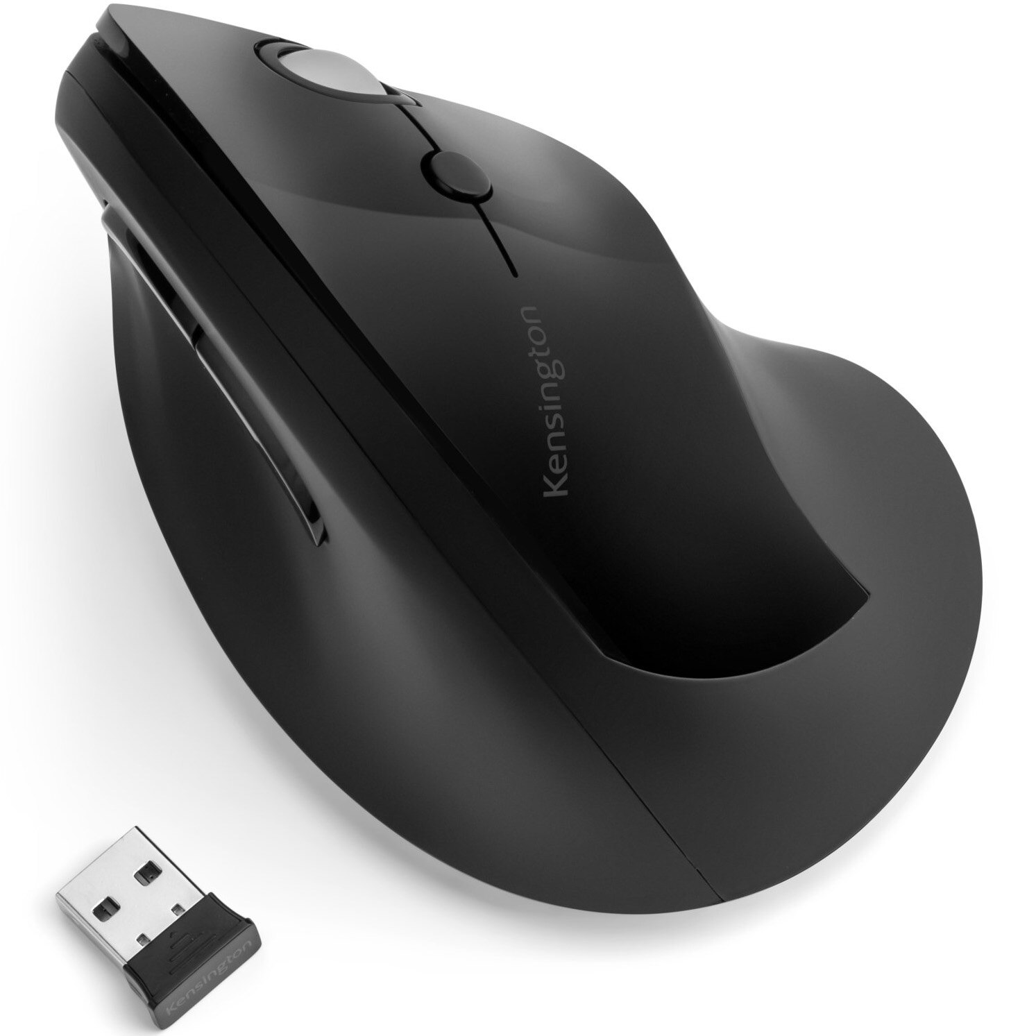 Fotografie Mouse vertical ergonomic, Kensington ProFit, cu 6 butoane, wireless, negru