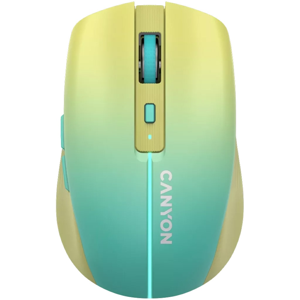 Fotografie Mouse wireless Canyon MW-44, reincarcabil, Galben-Albastru