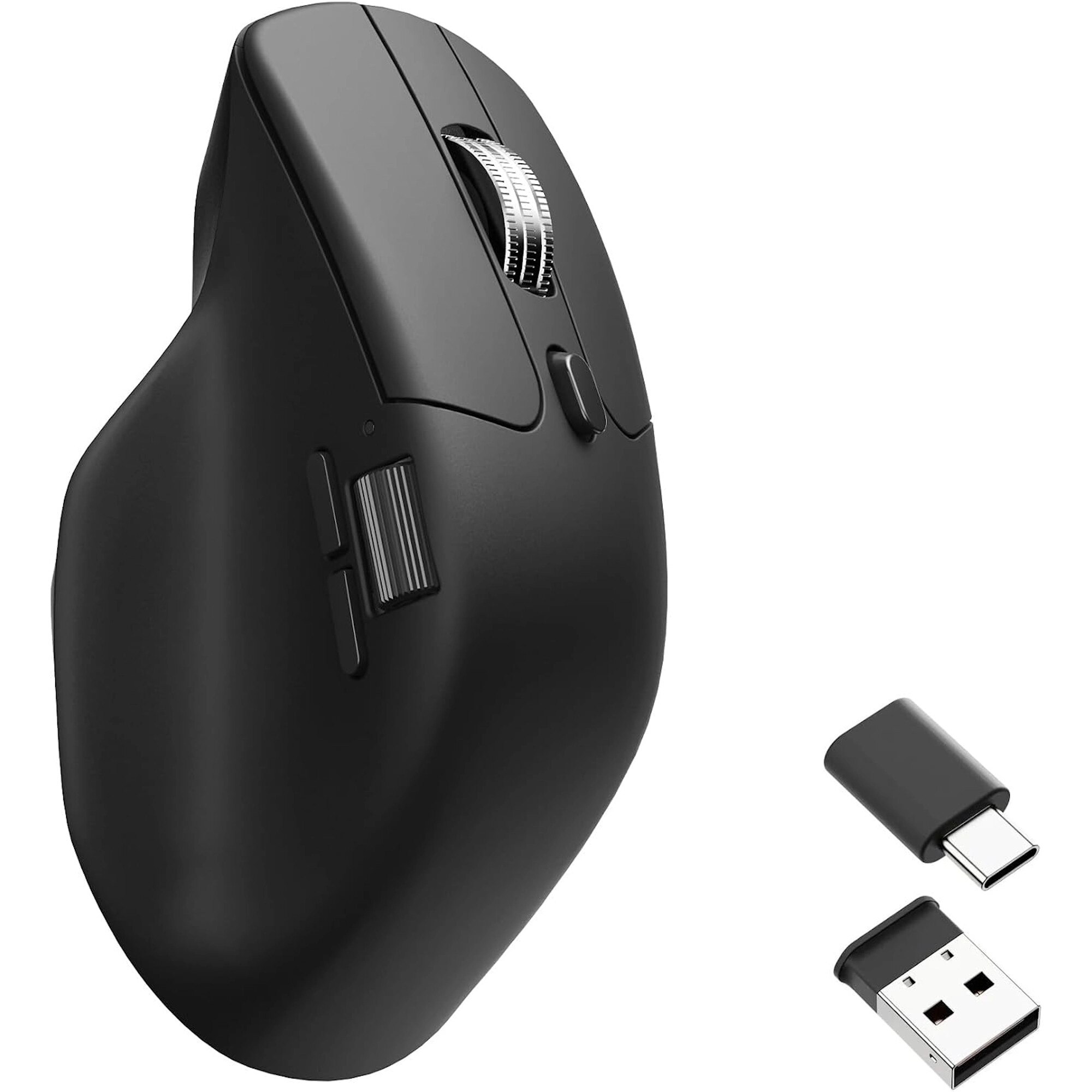 Fotografie Mouse wireless Keychron M6, Tri-Mode (2.4GHz, Bluetooth 5.3, USB-C), senzor PixArt 3311, 12000 DPI, polling rate 1000Hz, baterie 800mAh, autonomie max 165h, 11 butoane programabile, switch-uri Silent Micro, Metal Scroll Wheel, Keychron Launcher, negru