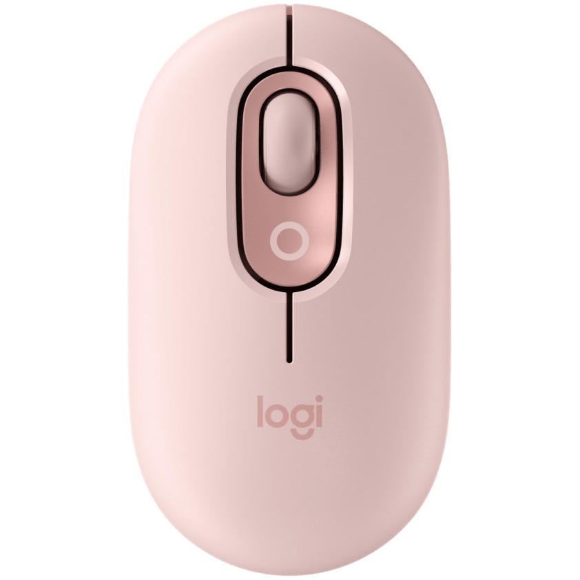 Fotografie Mouse Wireless Logitech POP cu emoji, Bluetooth, Silent Touch, 3 Way Easy-Switch, Rose