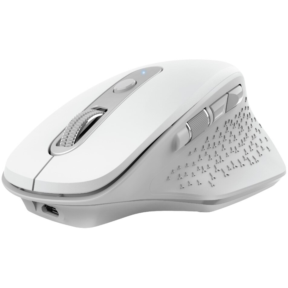 Fotografie Mouse wireless Trust Ozaa, ergonomic, dual scroll, reincarcabil, Alb