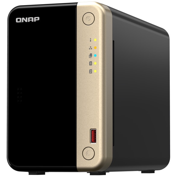 Fotografie Network Attached Storage Qnap TS-264 cu procesor Intel® Celeron® N5095 2.9Ghz, 2-Bay, 8GB DDR4, 1 port 2.5G, 2 porturi USB 2.0, 2 porturi USB 3.2 Gen 2
