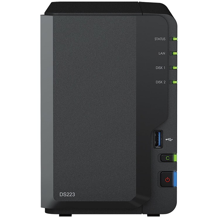 Fotografie Network Attached Storage Synology DS223 cu procesor Realtek RTD1619B 1.7GHz, 2-Bay, 2GB DDR4