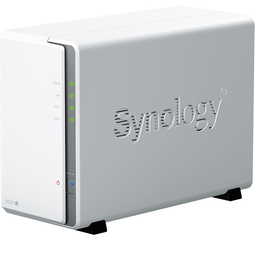 Fotografie Network Attached Storage Synology DS223j cu procesor Realtek RTD1619B 1.7GHz, 2-Bay, 1GB DDR4
