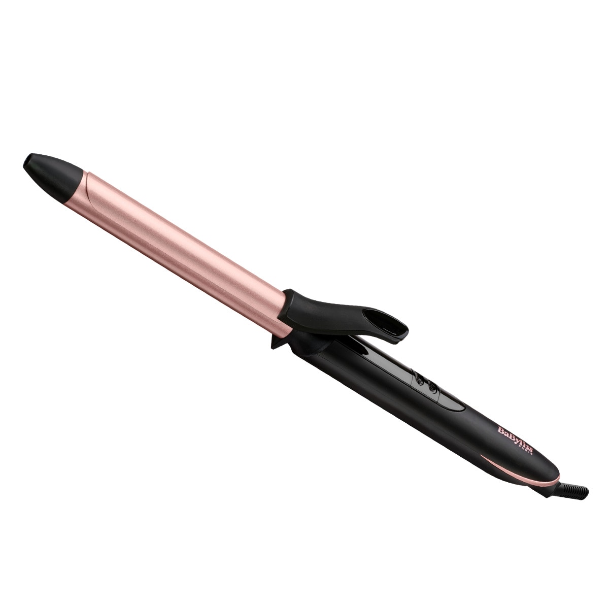 Fotografie Ondulator BaByliss C450E, Defined Curls 19mm, 210 grade, Invelis Quartz-Ceramic, 6 trepte de temperatura, LED, Roz/Negru