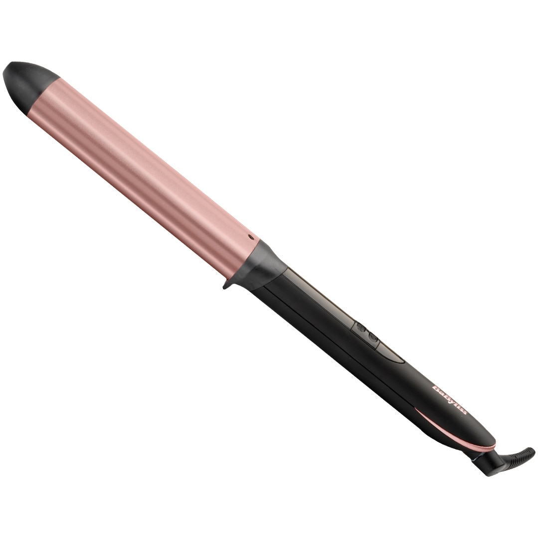 Fotografie Ondulator BaByliss C457E, Oval 28mm, 210 grade, Invelis Quartz-Ceramic, 6 trepte de temperatura, LED, Roz/Negru