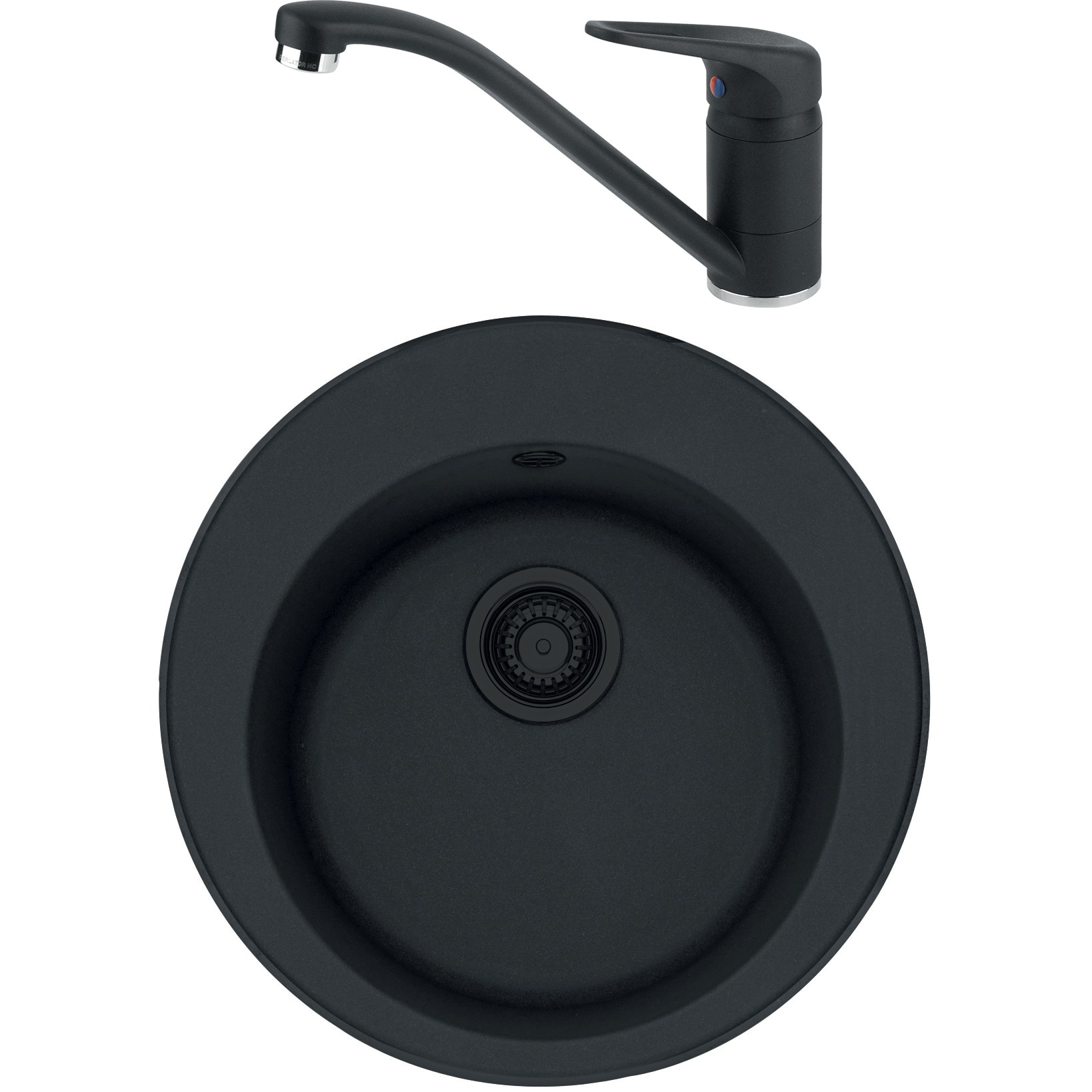 Fotografie Pachet chiuveta bucatarie fragranite Franke ROG 610, 510 mm + Baterie Novara Plus, Negru