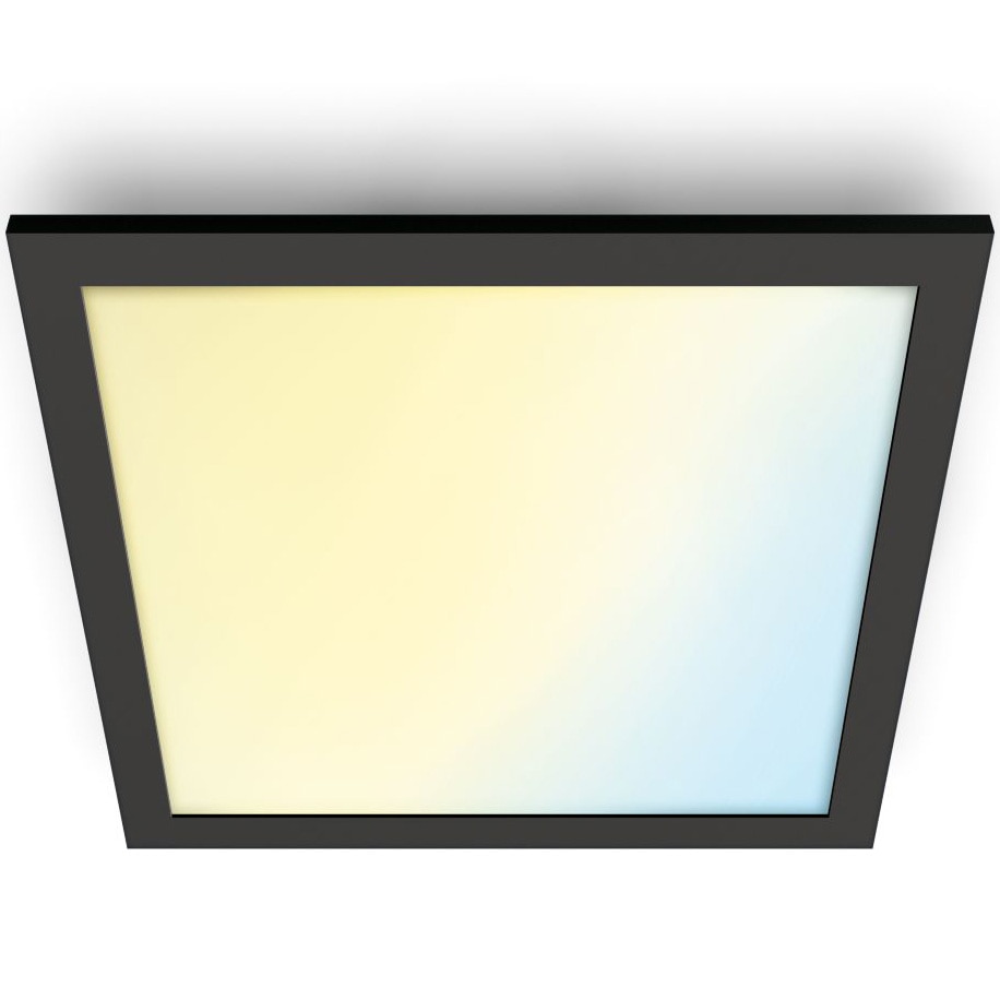 Fotografie Panou LED inteligent WiZ Panel SQ, Wi-Fi, control vocal, 36W, 3400 lm, lumina alba reglabila (2700-6500K), IP20, 60cm, Negru, clasa energetica E
