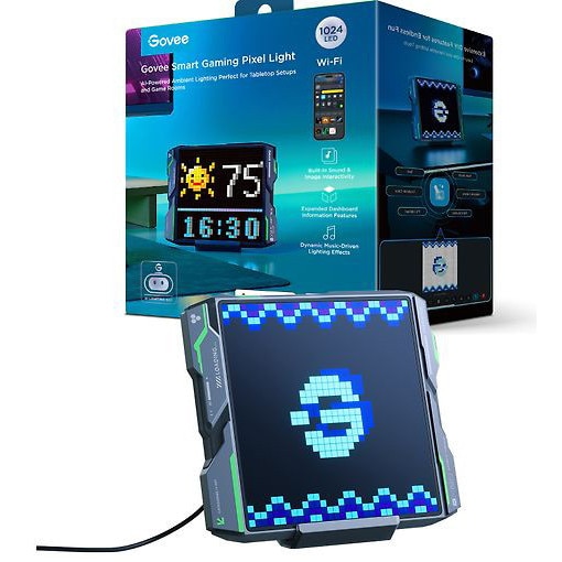 Fotografie Panou LED RGBIC Govee Pixel Light H8630C81, 12 W, retro 8-bit incorporat, Wi-Fi 2.4GHz, Bluetooth, aplicatie Govee Home