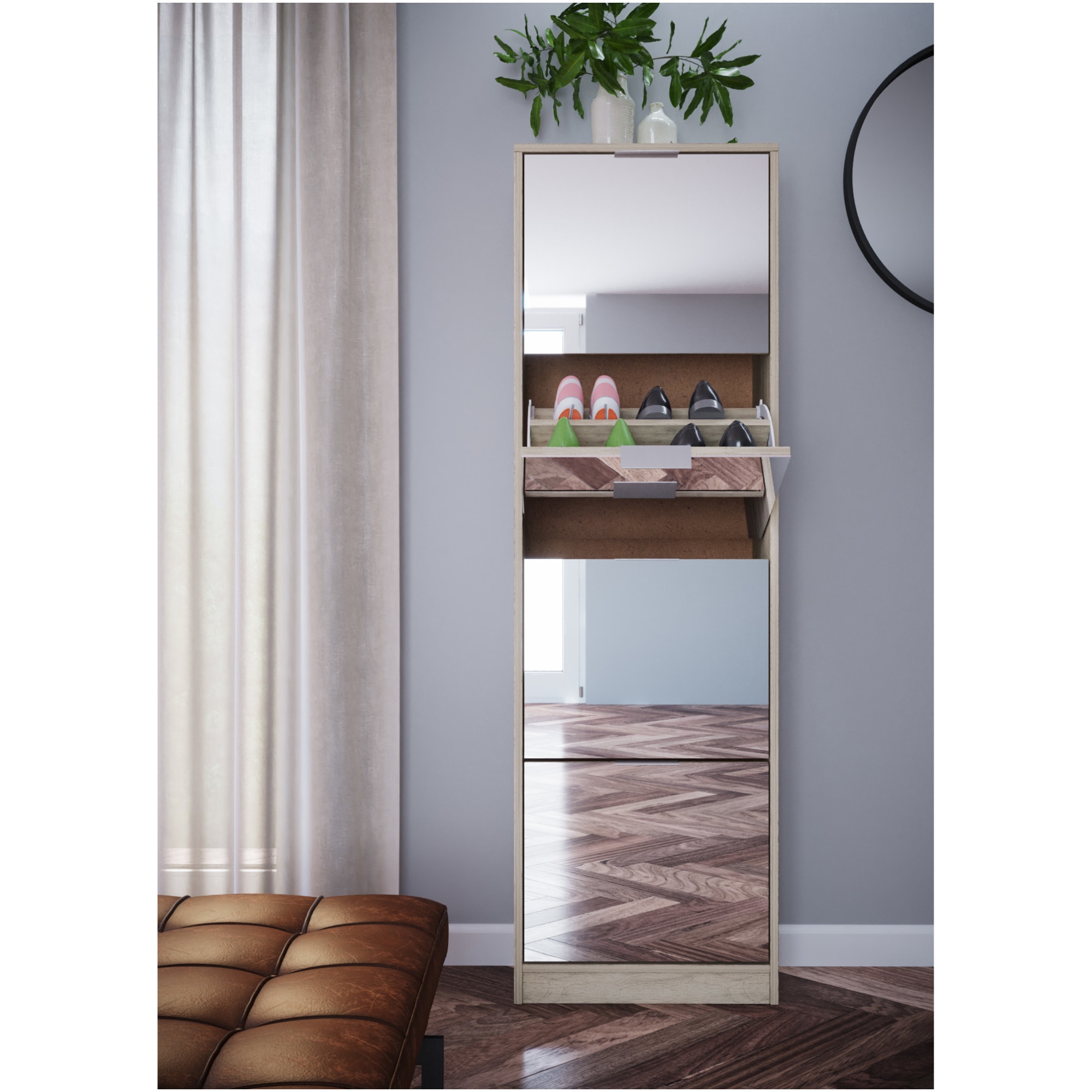 Fotografie Pantofar/Dulap incaltaminte Irim Scout, 50x25x163.5 cm, Sonoma Arven