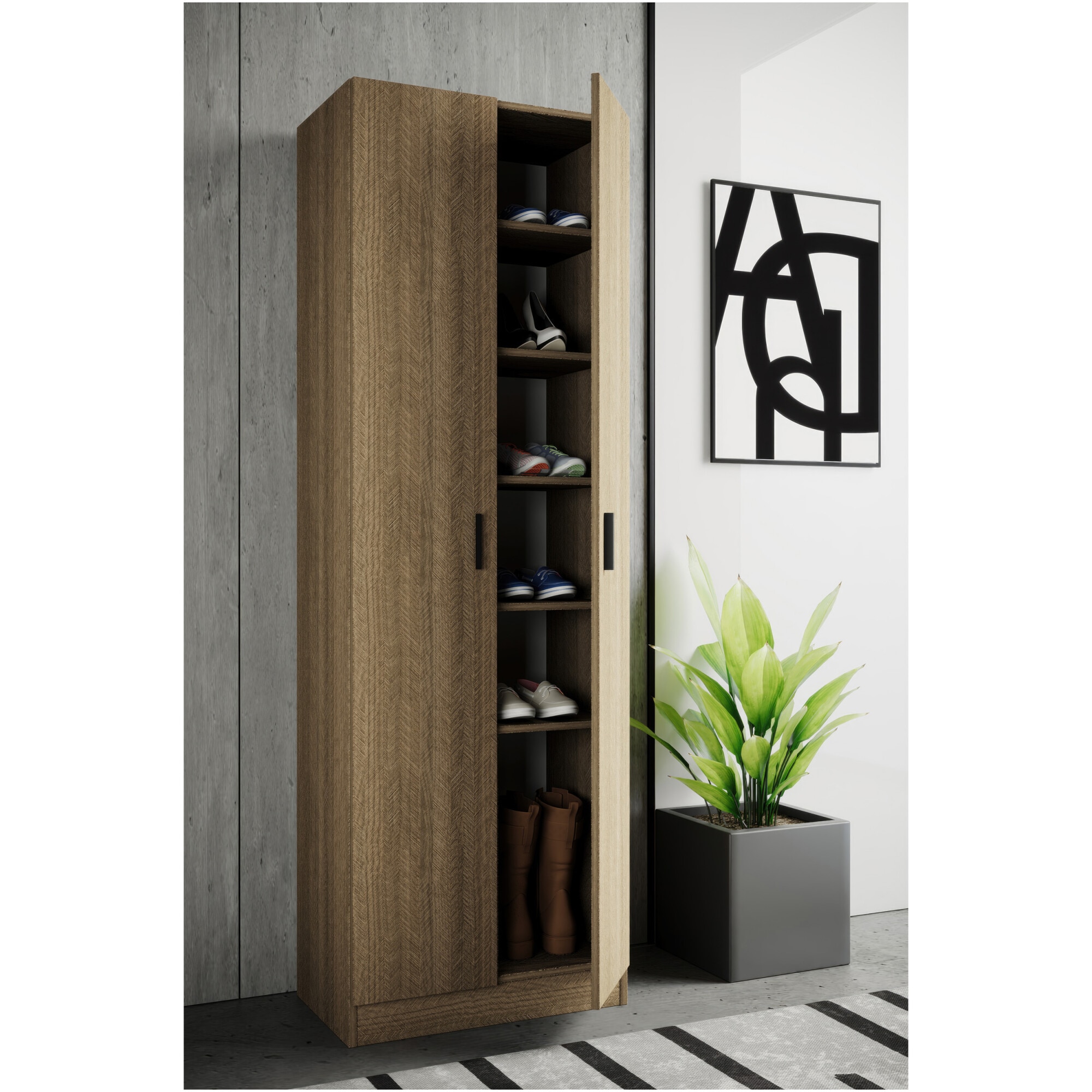 Fotografie Pantofar/Dulap incaltaminte Irim Spy, dimensiuni 59x37x180 cm, culoare Pessaro