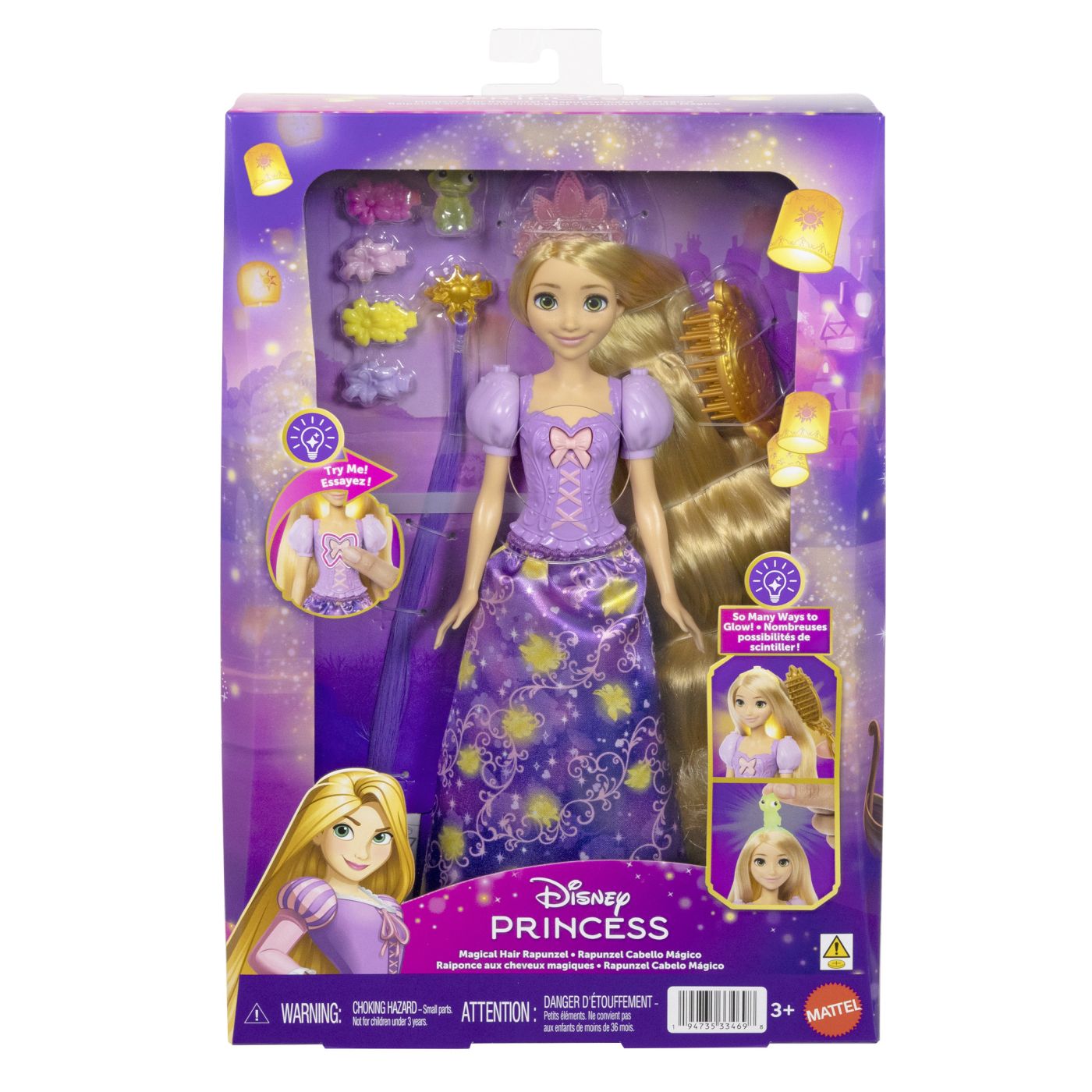 Fotografie Papusa Disney Princess, Parul magic al lui Rapunzel, cu accesorii