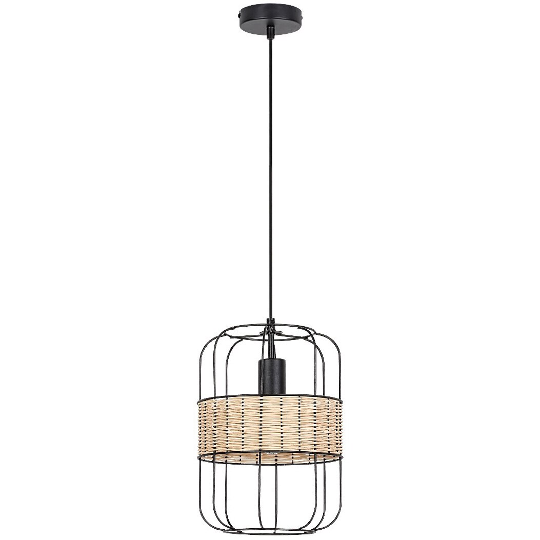 Fotografie Pendul Rabalux Indiana 5283, E27, Max 40W, Metal, Negru, 22x30x120 cm