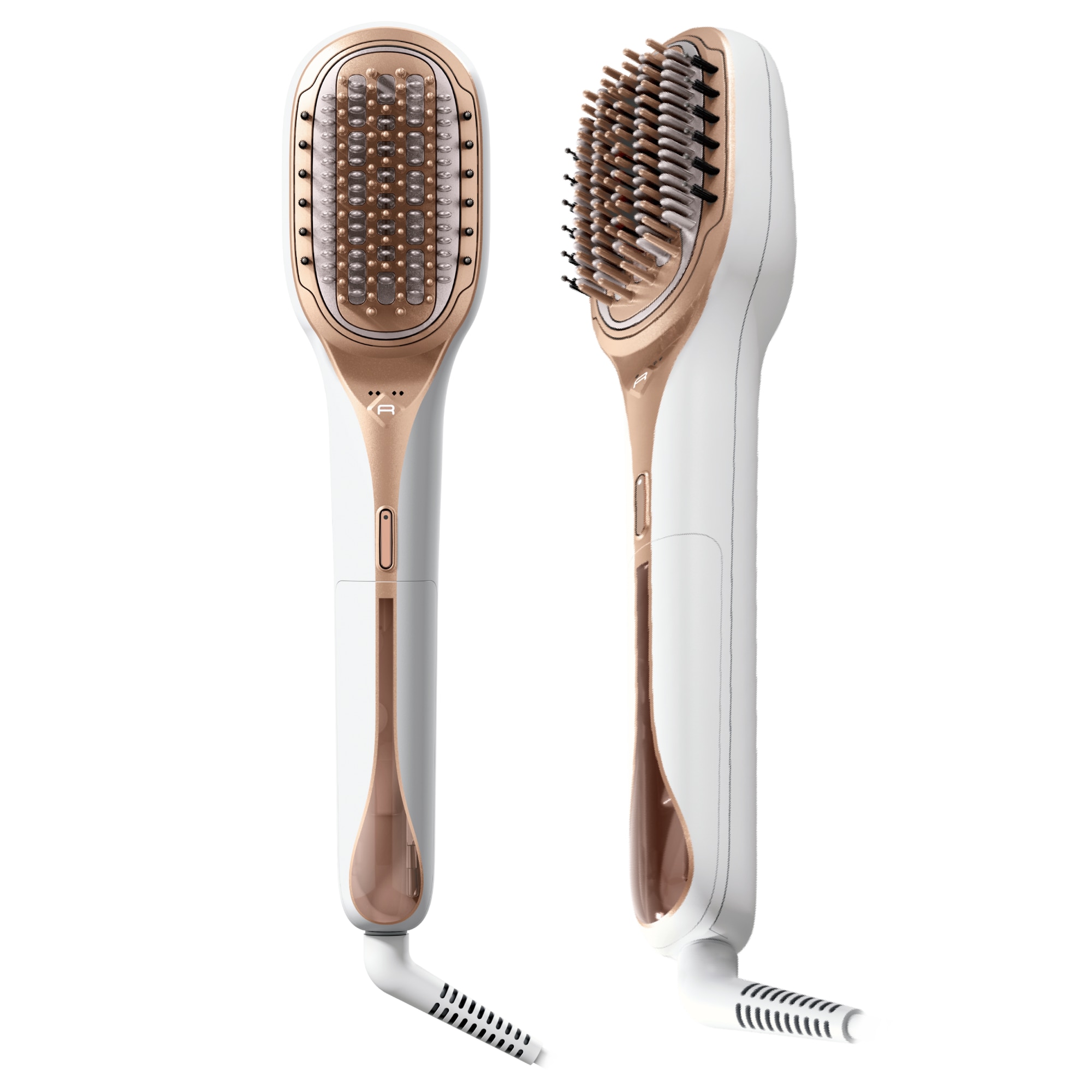 Fotografie Perie reparatoare cu abur Rowenta Hair Therapist™ CF9920F0, 165 W, timp incalzire 60 secunde, tehnologie Thermal Care, peri naturali, invelis Keratin, oprire automata, afisaj LED, alb
