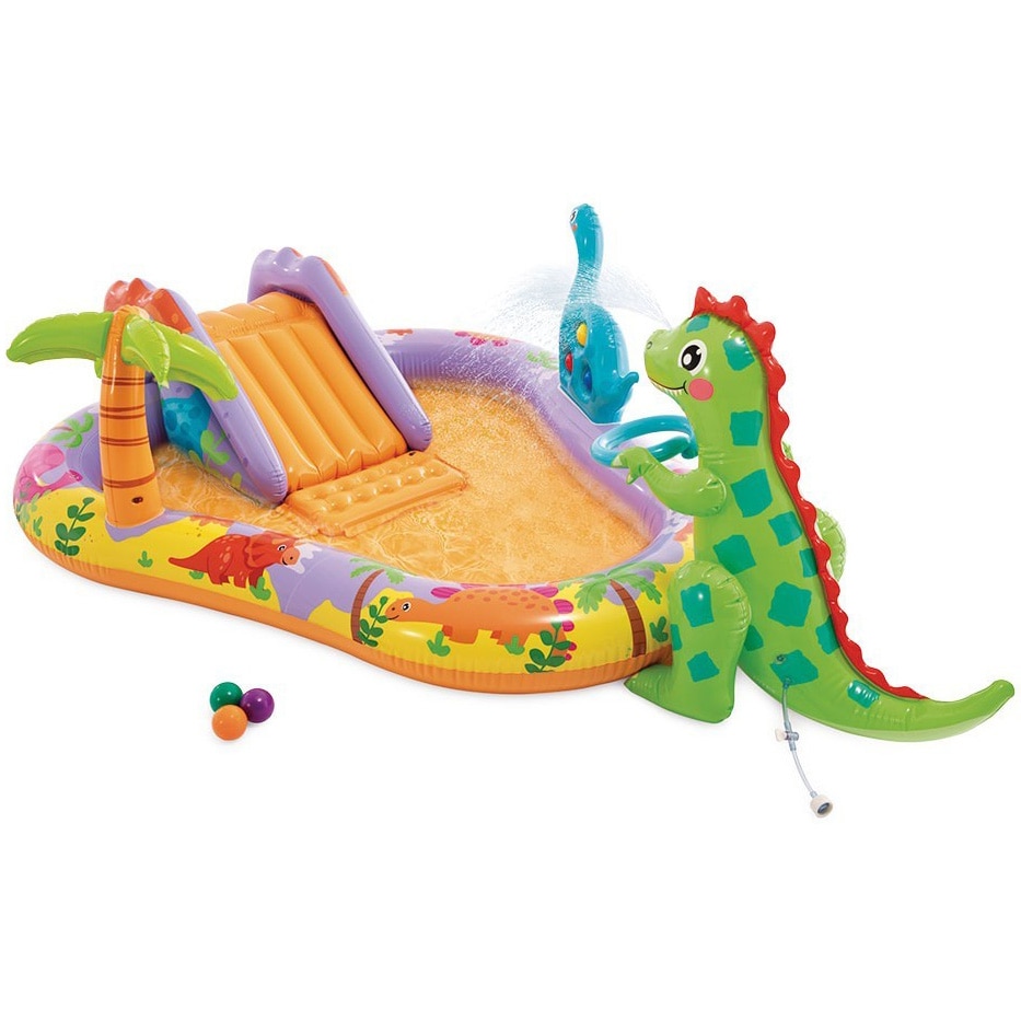 Fotografie Piscina gonflabila Intex - Dino Park Play Center, 201 x 157 x 69 cm