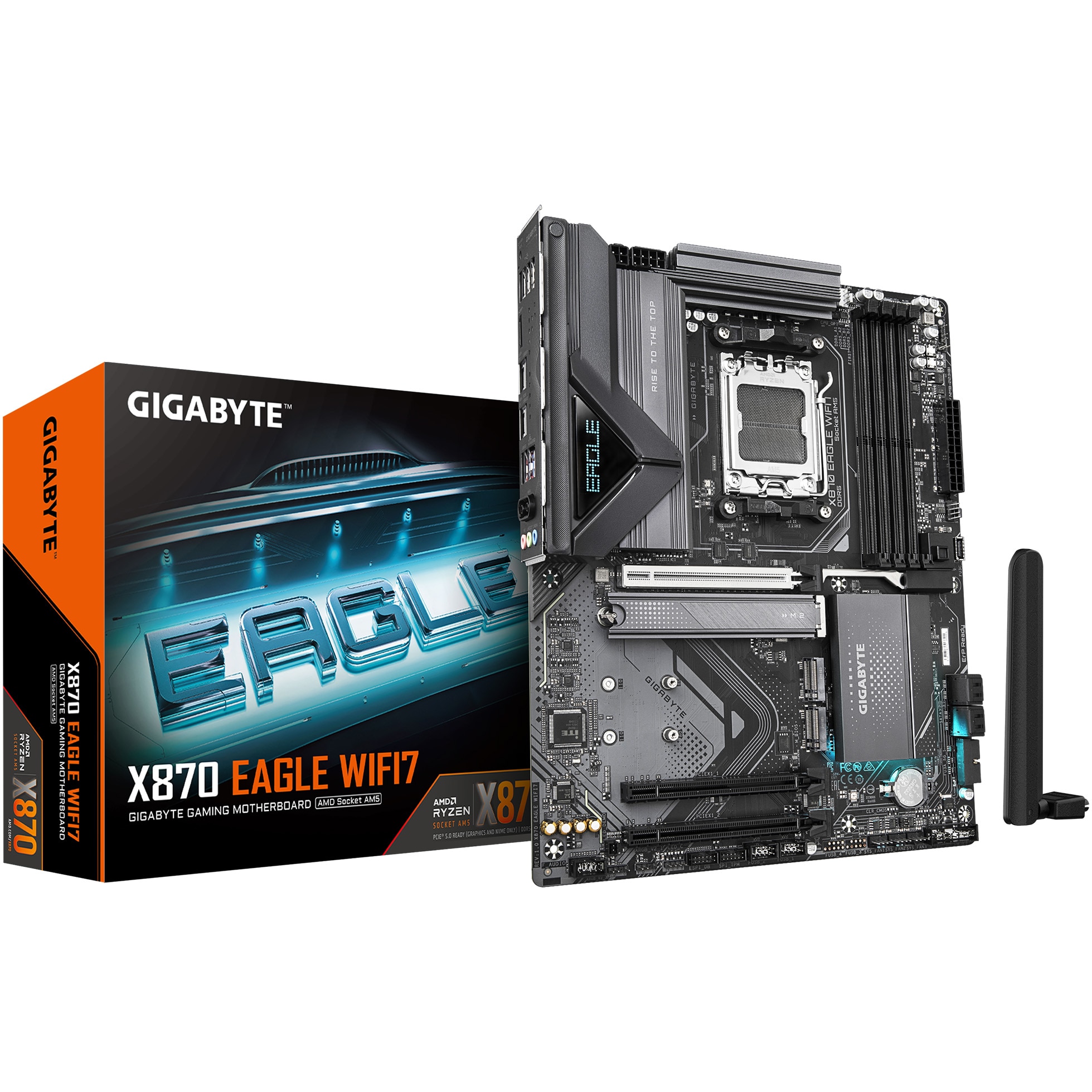 Fotografie Placa de baza GIGABYTE X870 EAGLE WIFI7, AM5, DDR5, BT, ATX, Negru
