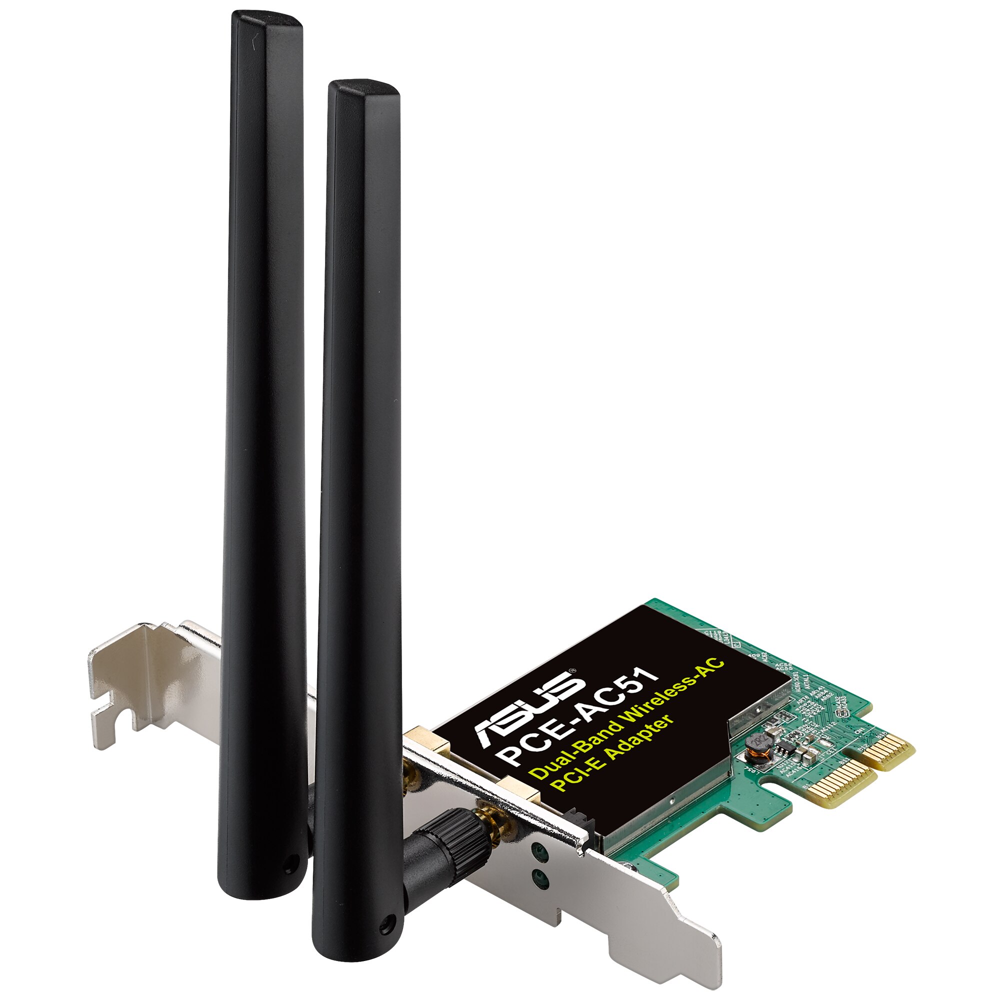 Fotografie Placa de retea Wireless ASUS PCE-AC51, AC750, Dual-Band, PCIe, 2 antene Wi-Fi