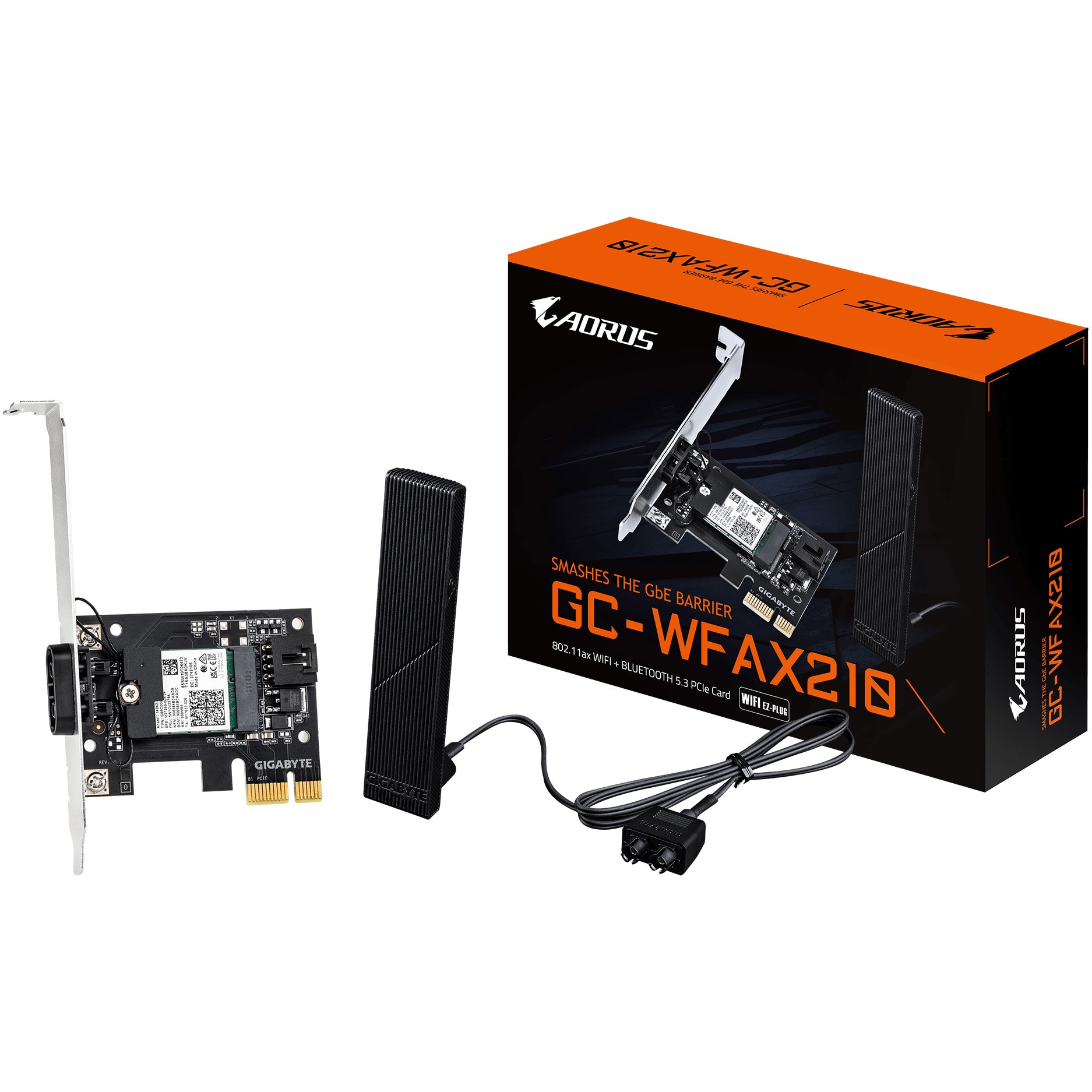 Fotografie Placa de retea Wireless GIGABYTE GC-WFAX210, Wi-Fi 6E, Bluetooth 5.2, PCIe