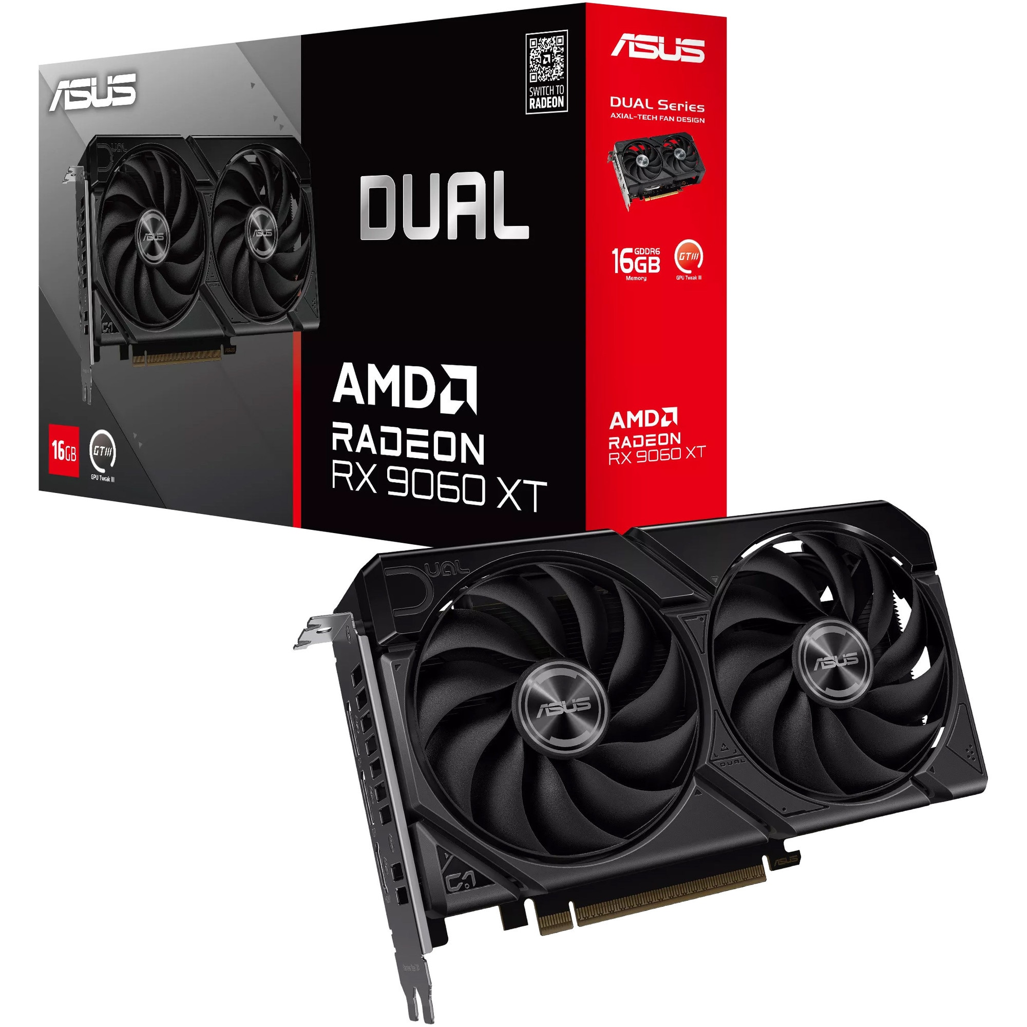 Fotografie Placa video ASUS Dual Radeon™ RX 9060 XT, 16GB GDDR6, 128-bit