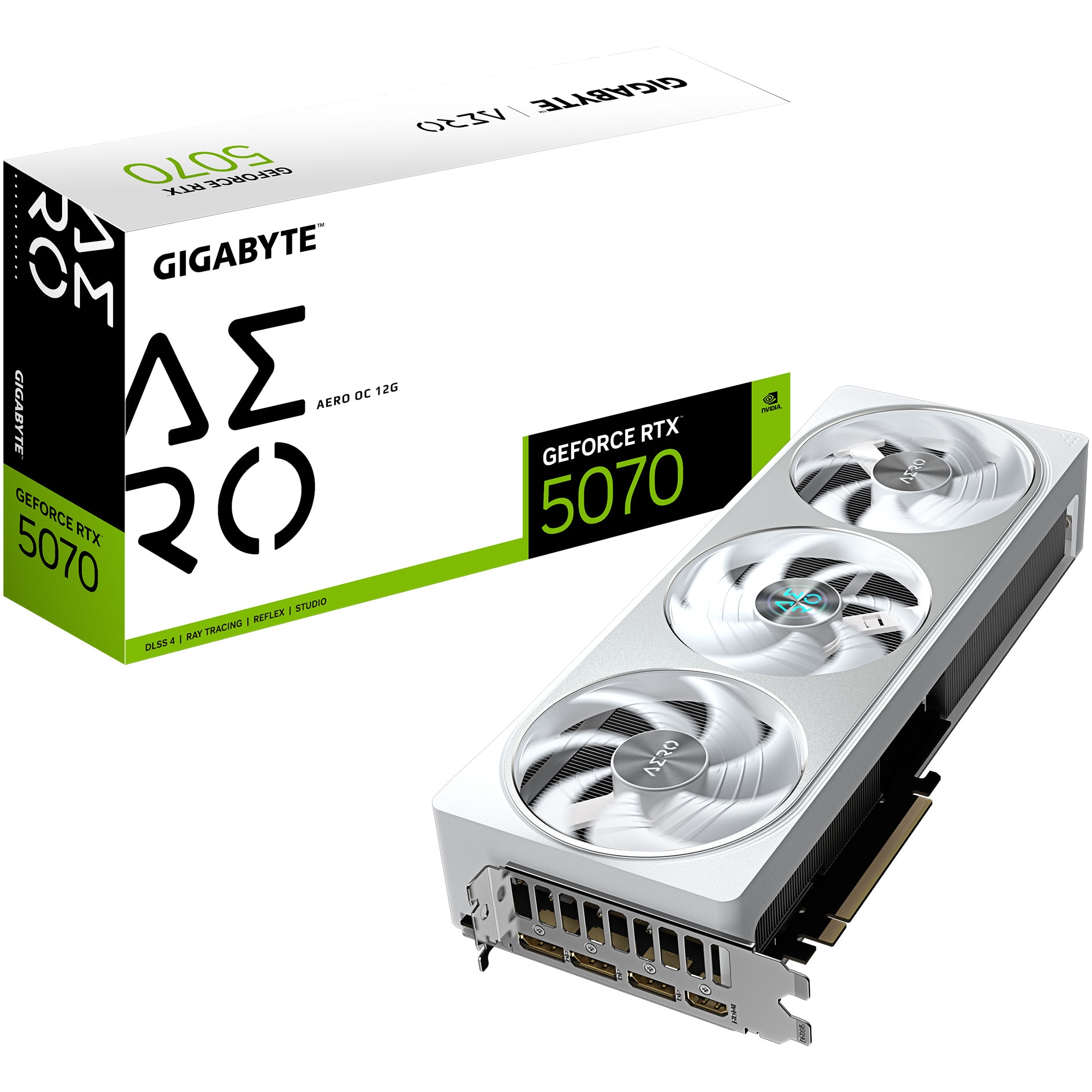 Fotografie Placa video GIGABYTE GeForce RTX™ 5070 AERO OC, 12GB GDDR7, 192-bit