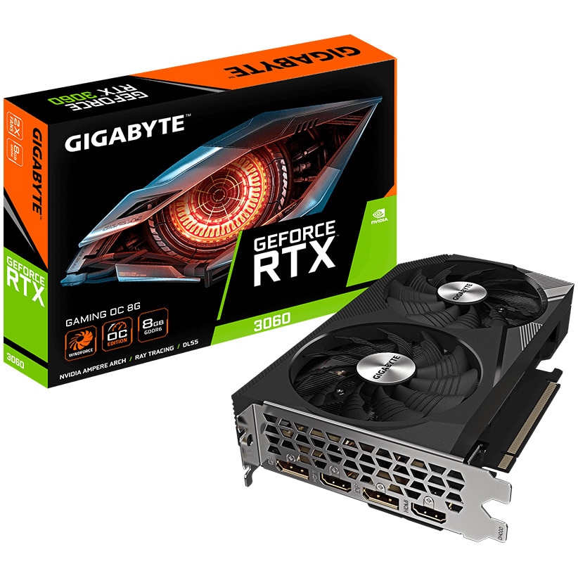 Fotografie Placa Video Gigabyte GeForce® RTX™ 3060 GAMING OC 2.0, 8GB GDDR6, 128-bit