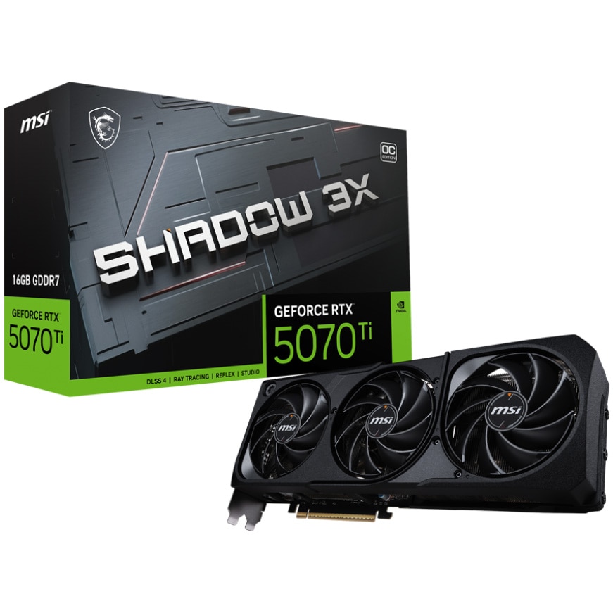 Fotografie Placa video MSI GeForce RTX 5070 TI 16G SHADOW 3X OC, 256-bit, GDDR7