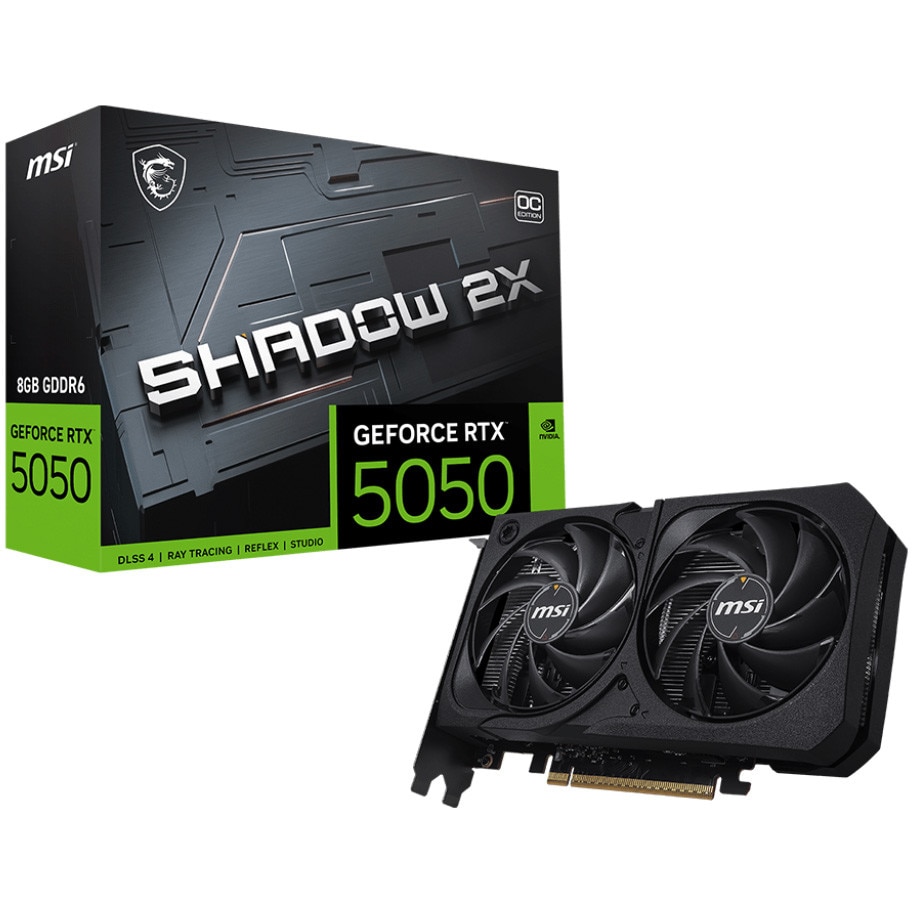 Fotografie Placa video MSI GeForce RTX™ 5050 Shadow 2X OC, 8GB GDDR6, 128-bit
