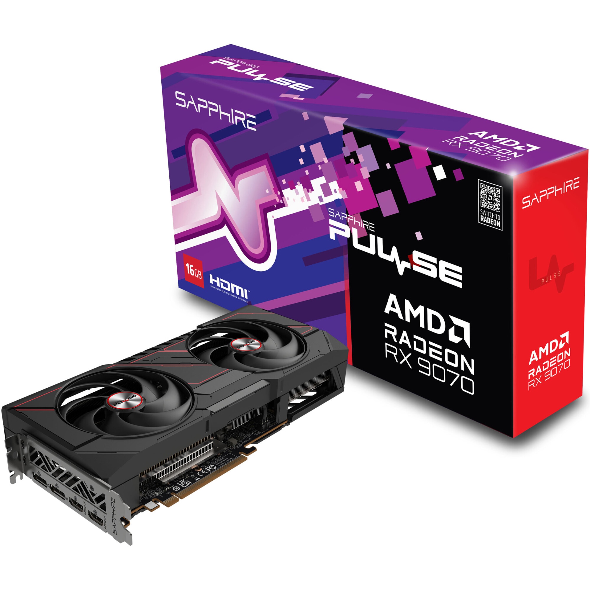 Fotografie Placa video SAPPHIRE PULSE AMD RADEON™ RX 9070 GAMING, 16GB GDDR6, 256-bit