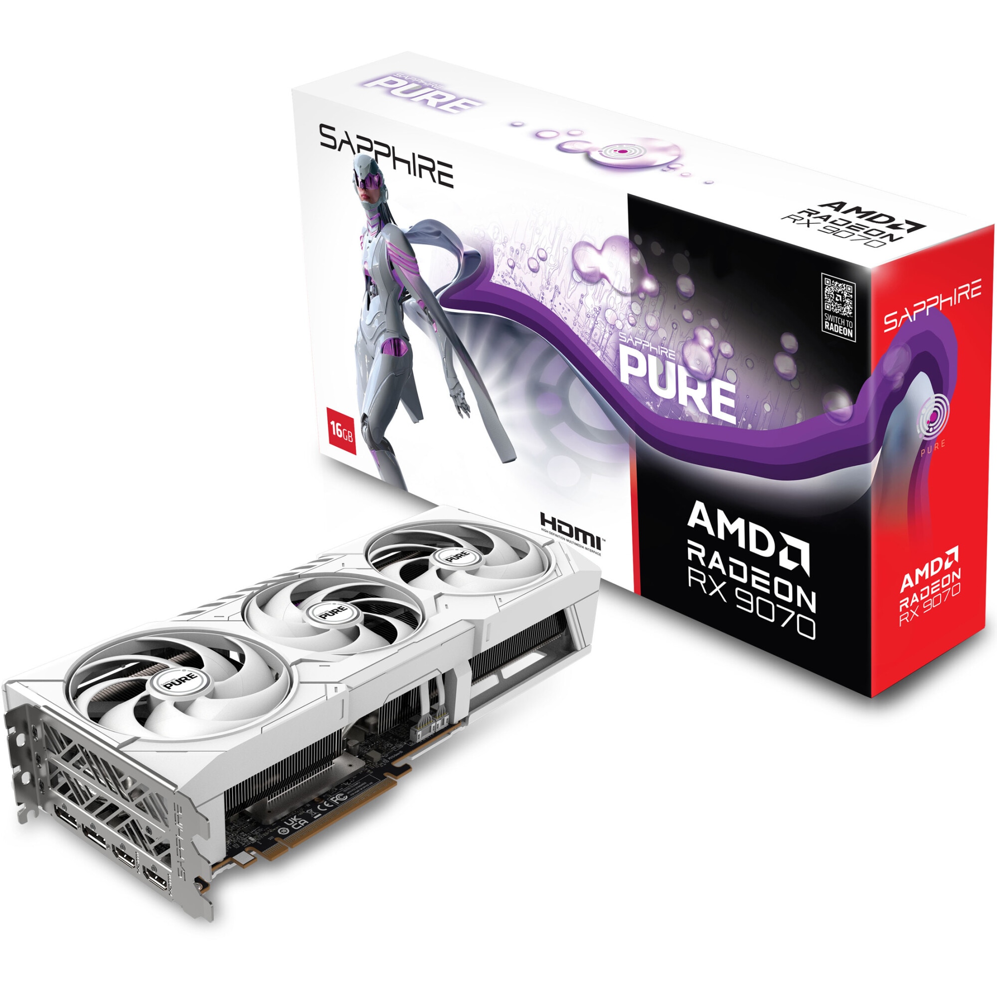 Fotografie Placa video SAPPHIRE PURE AMD RADEON™ RX 9070 GAMING OC, 16GB GDDR6, 256-bit