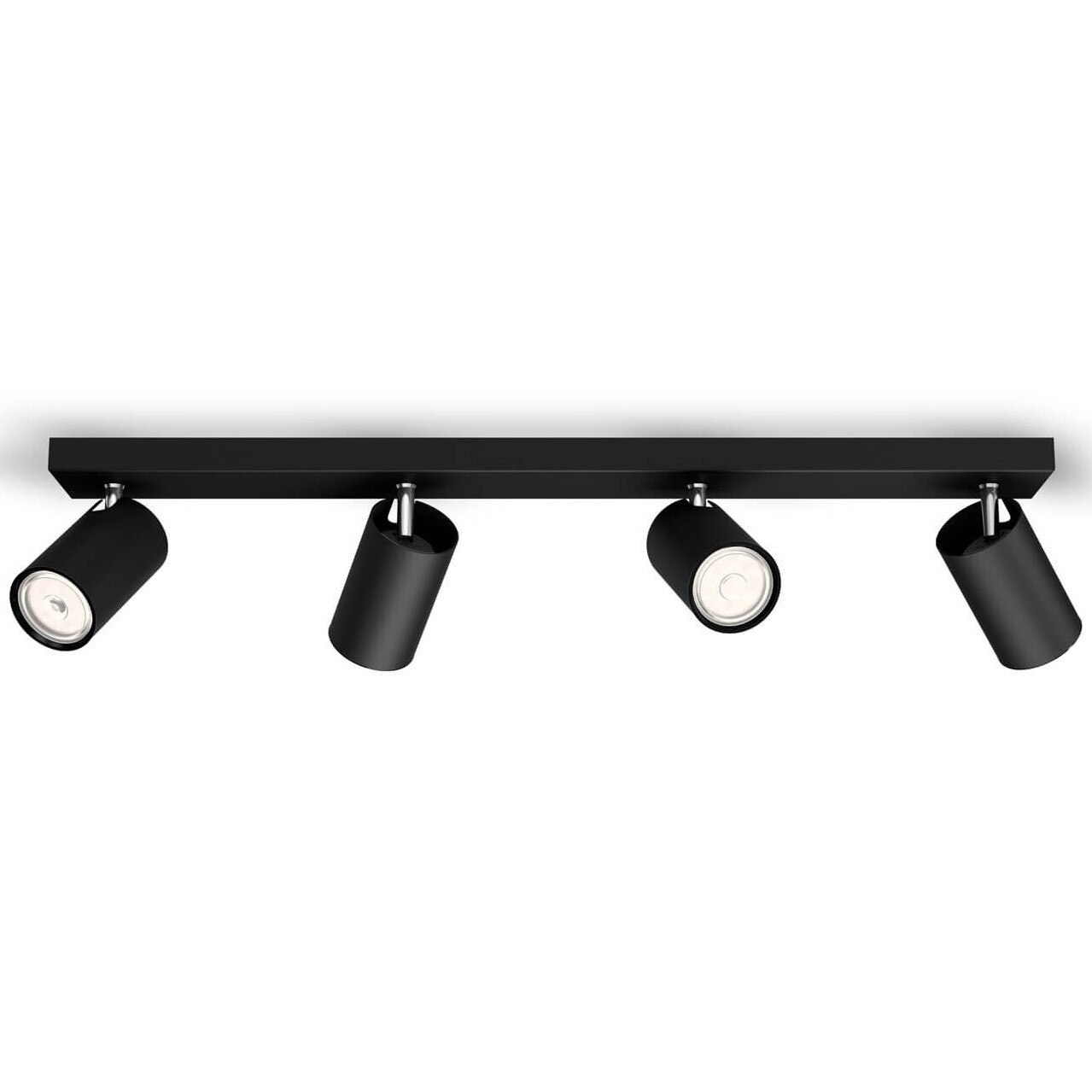 Fotografie Plafoniera cu spoturi Philips Kosipo, 4 x 5.5 W, 4 x GU10, montare plafon/perete, IP20, metal, negru