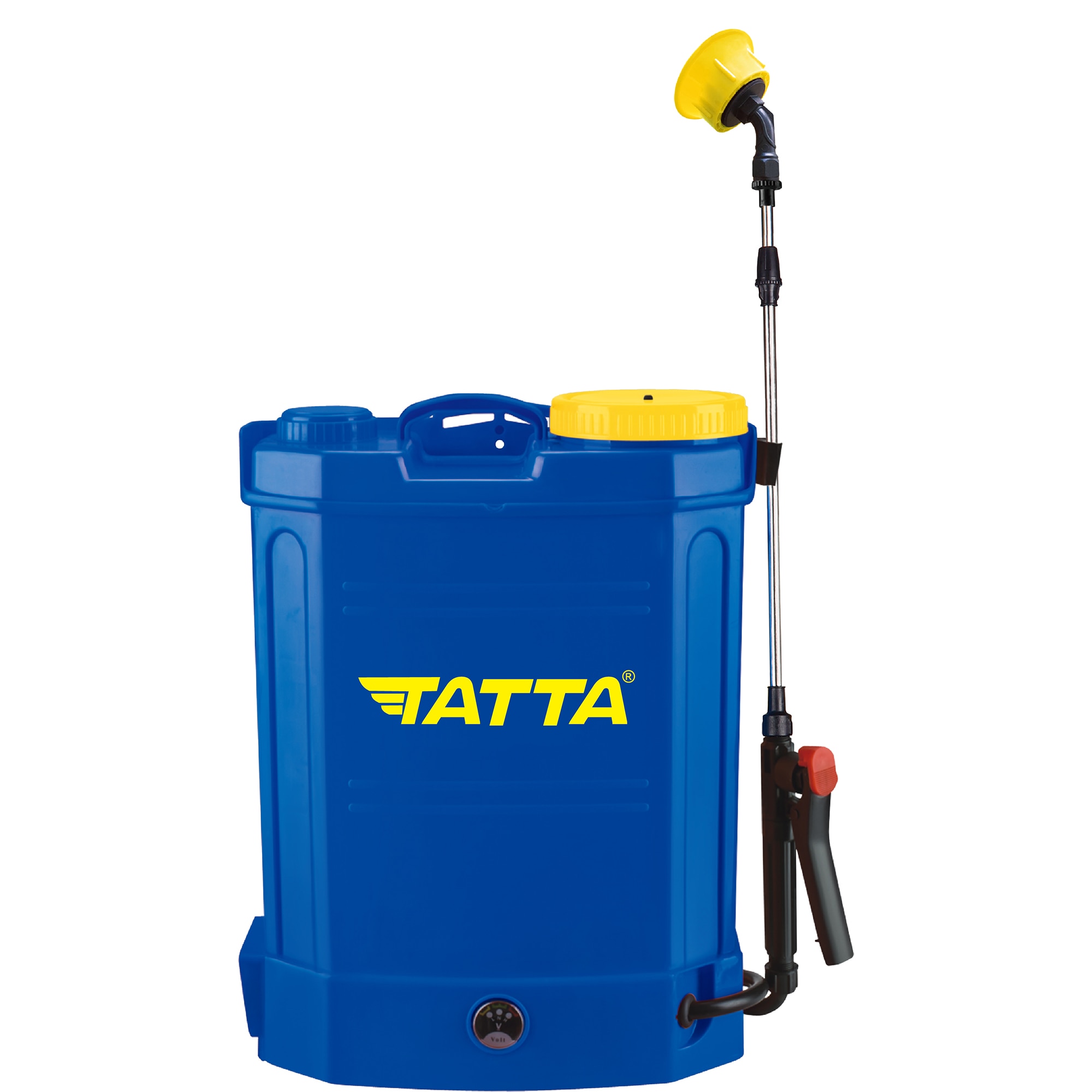 Fotografie Pompa electrica de stropit cu presiune pe acumulator Tatta TP-1201A, acumulator 12V 8Ah, rezervor tip rucsac 12 L,incarcator 1 A