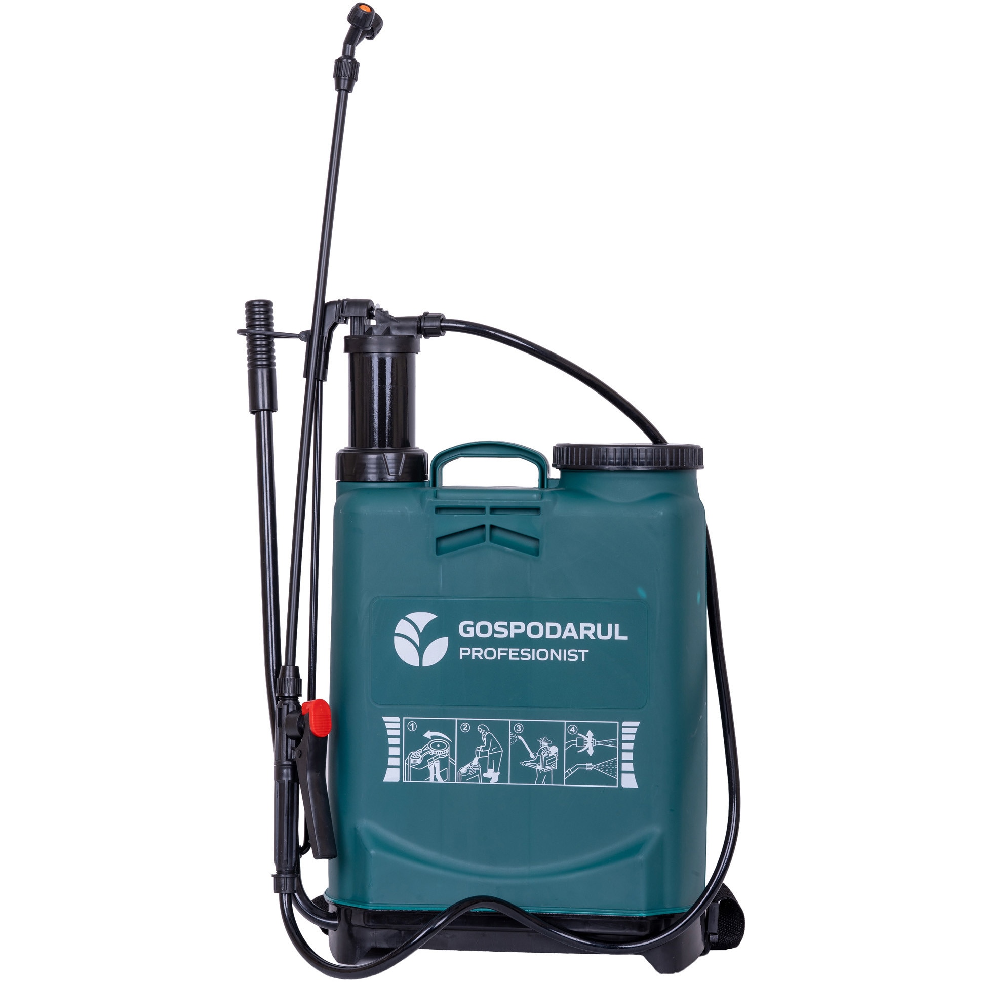 Fotografie Pompa manuala de stropit cu presiune Gospodarul Profesionist PMP0060, rezervor tip rucsac 16 L, 2-4 bar presiune lucru