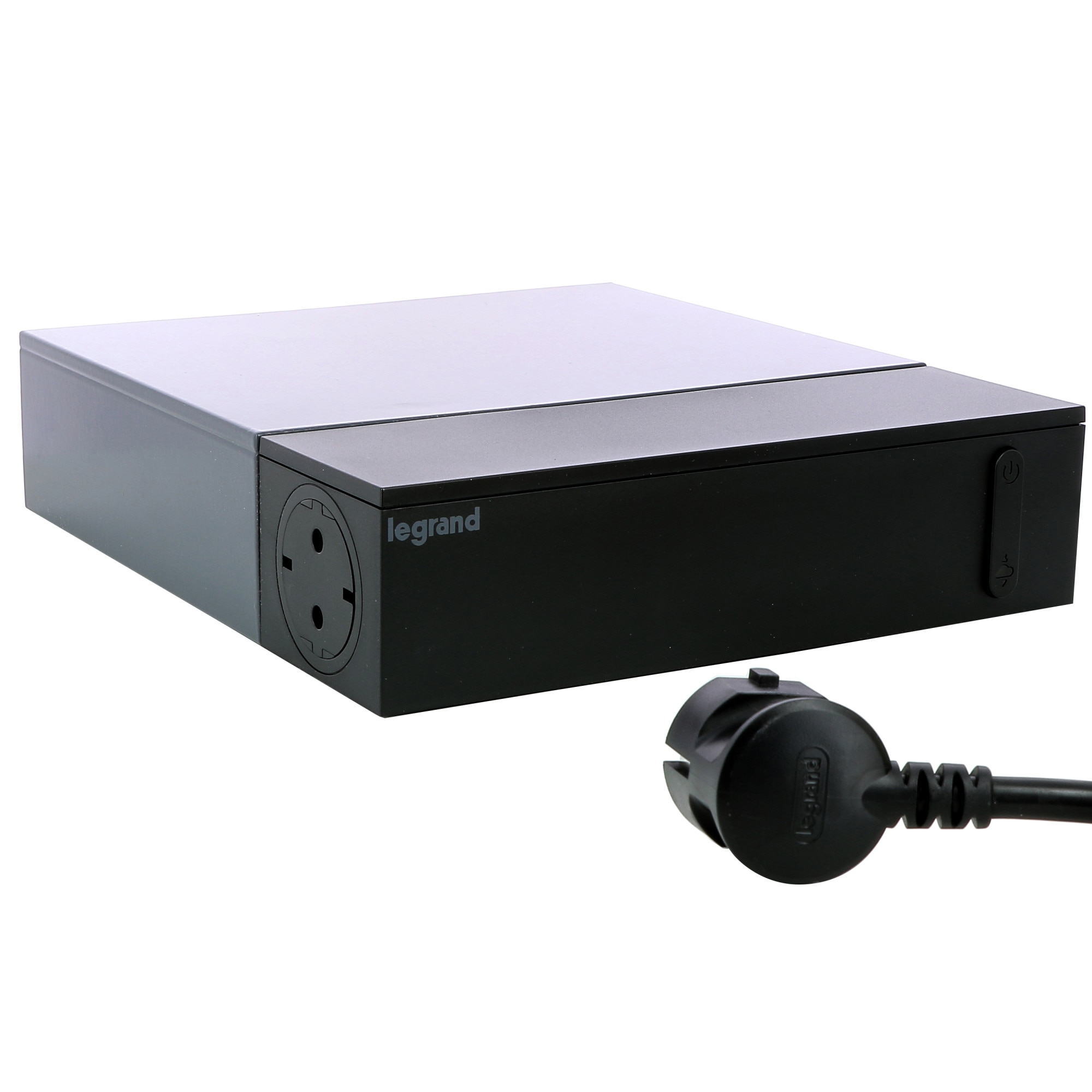 Fotografie Prelungitor pentru TV Legrand Multimedia L694515, cu intrerupator iluminat, 8 prize, protectie supratensiune, sectiune cablu 3x1.5mm, cordon 1.5m, Negru