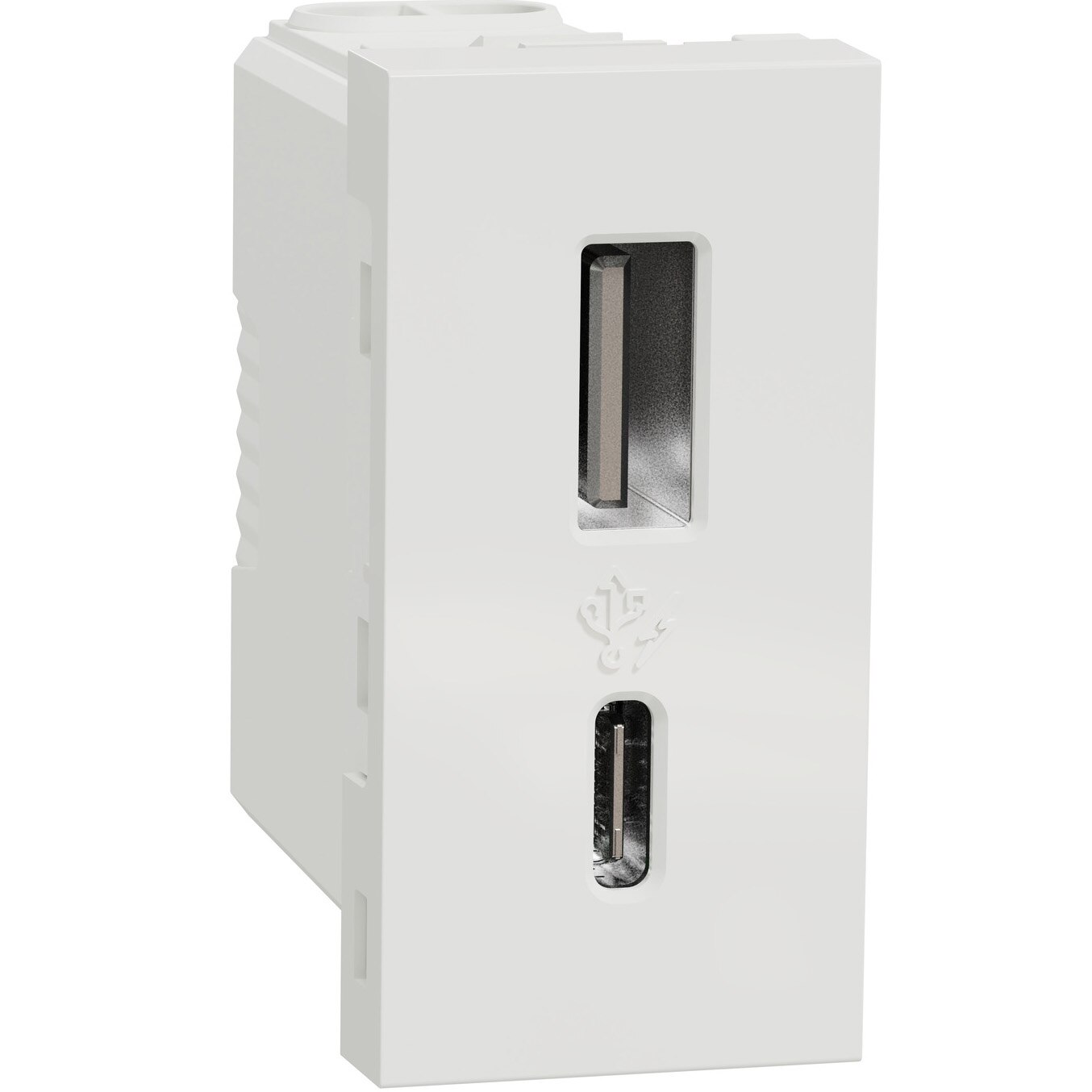 Fotografie Priza USB Schneider Electric Noua Unica NU301618, 1m tip A + C (15W), Alb