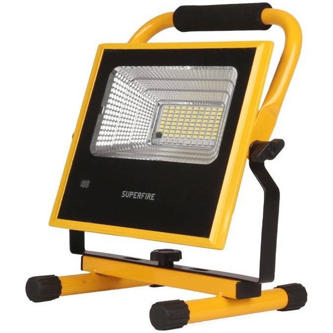 Fotografie Proiector LED portabil Superfire FS1-H, cu telecomanda, 100W, 1330 lm, reincarcabil, acumulator 16100 mAh, IP54