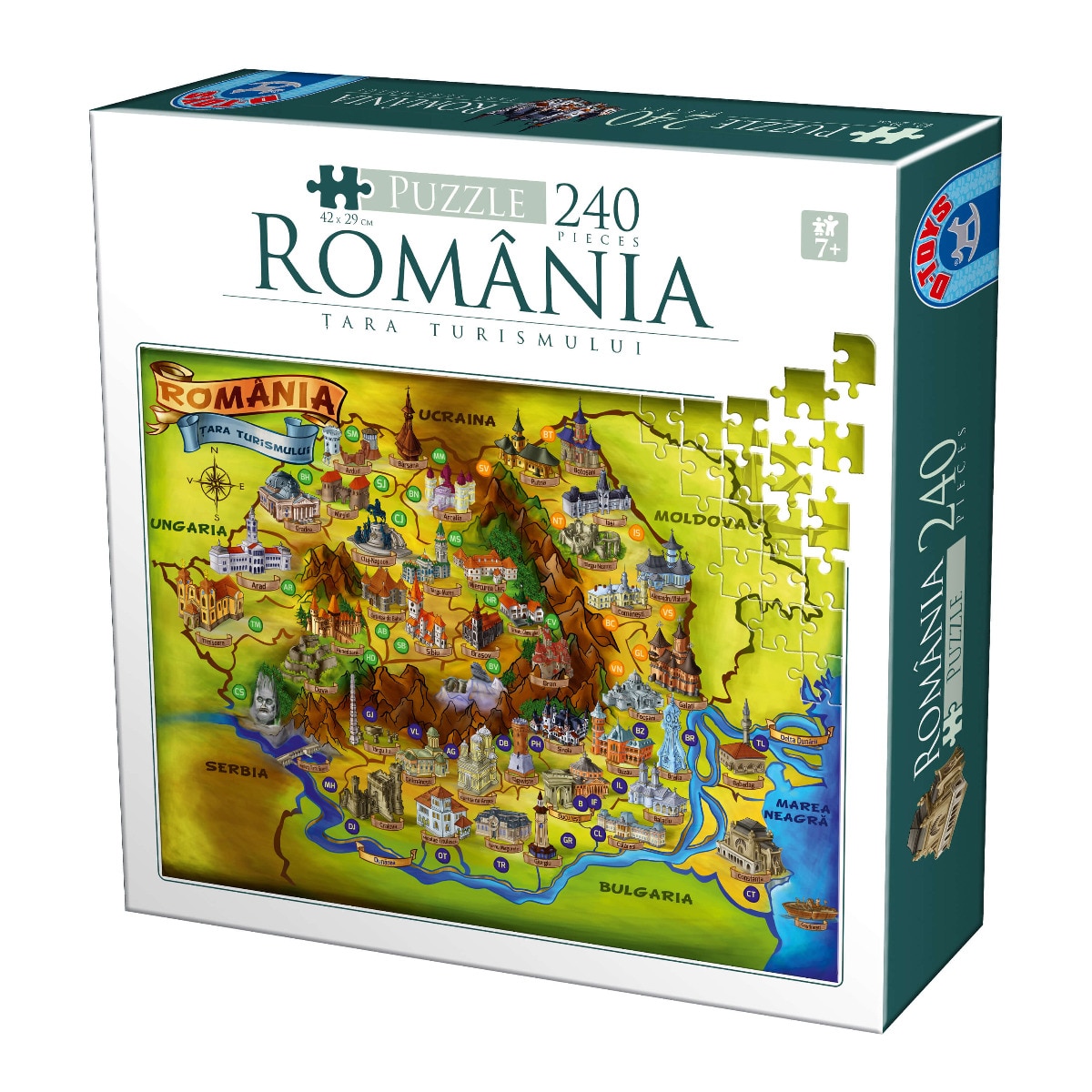 Fotografie Puzzle D-Toys Romania, Obiective turistice, 240 piese