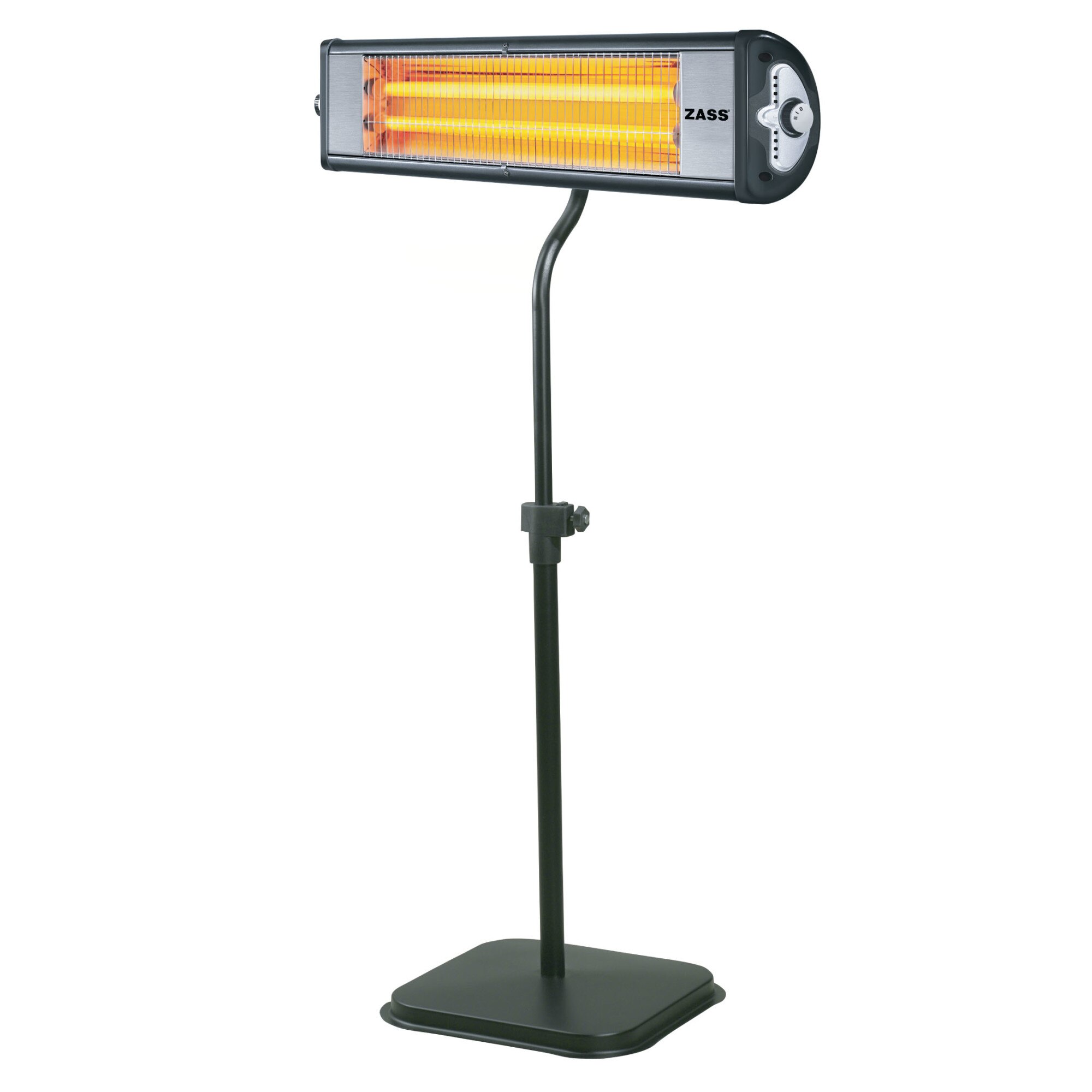Fotografie Radiator de podea sau perete cu infrarosu Zass ZIH 02, 2000W, Doua trepte, Inaltime ajustabila, Termostat reglabil, Montabil pe perete sau pe podea, Corp din metal, Negru