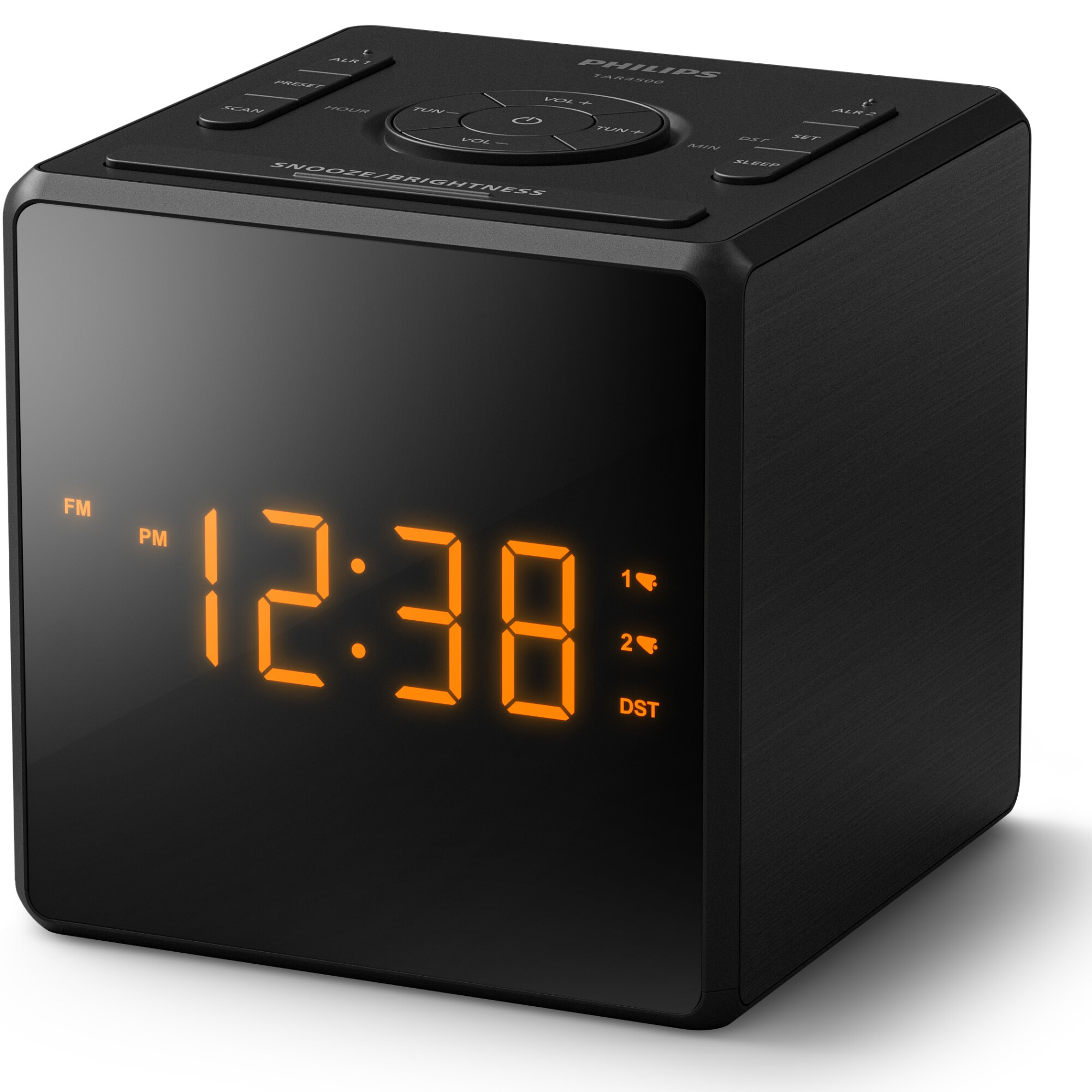 Fotografie Radio cu ceas PHILIPS TAR4500/10, Radio FM, Alarma dubla, USB-C, Negru